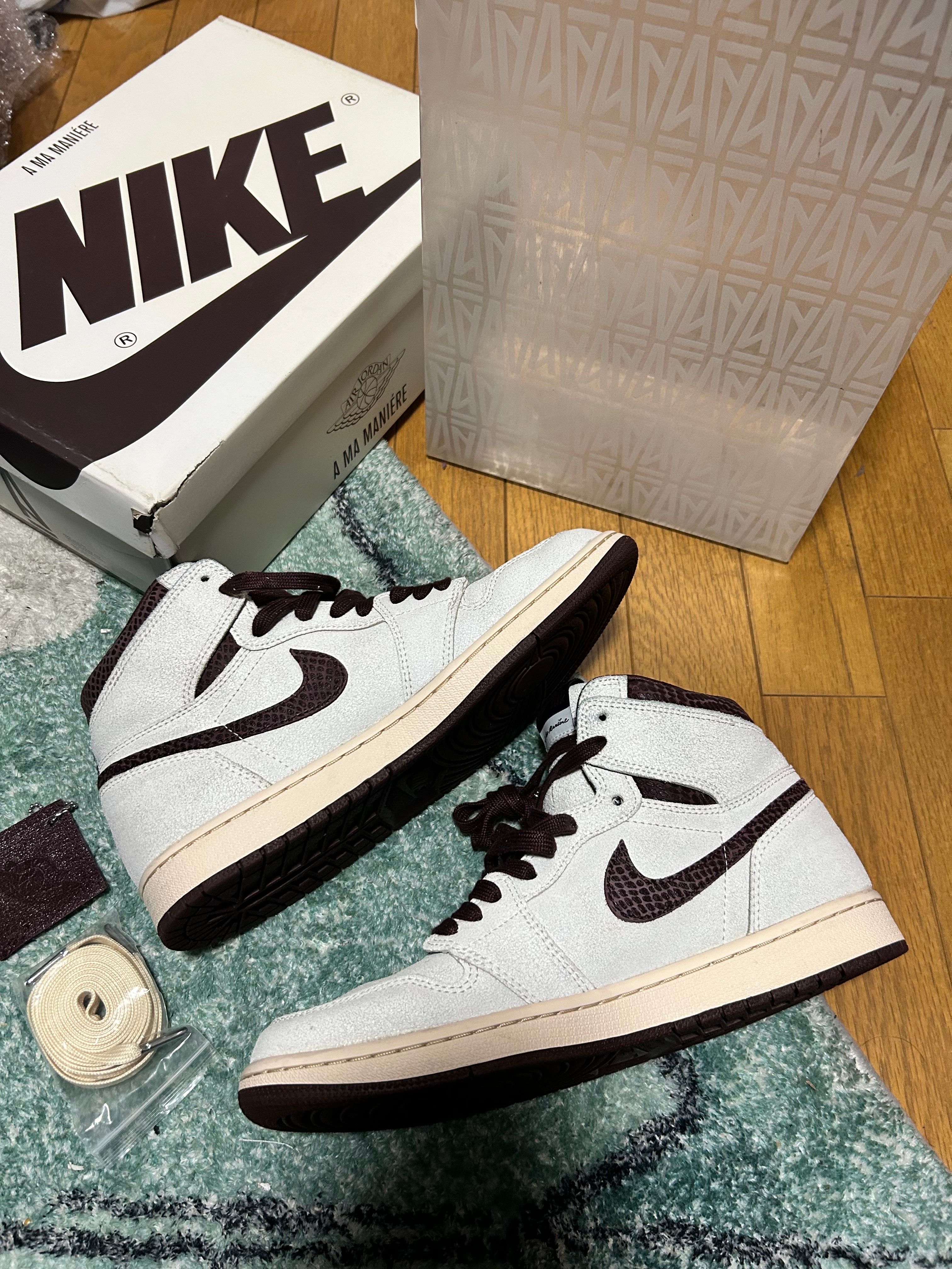 A Ma Maniere × Nike Air Jordan 1 Retro High OG "Sail and Burgundy"
