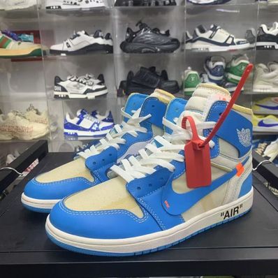 Off-White × Nike Air Jordan 1 High UNC "White/Dark Powder Blue"