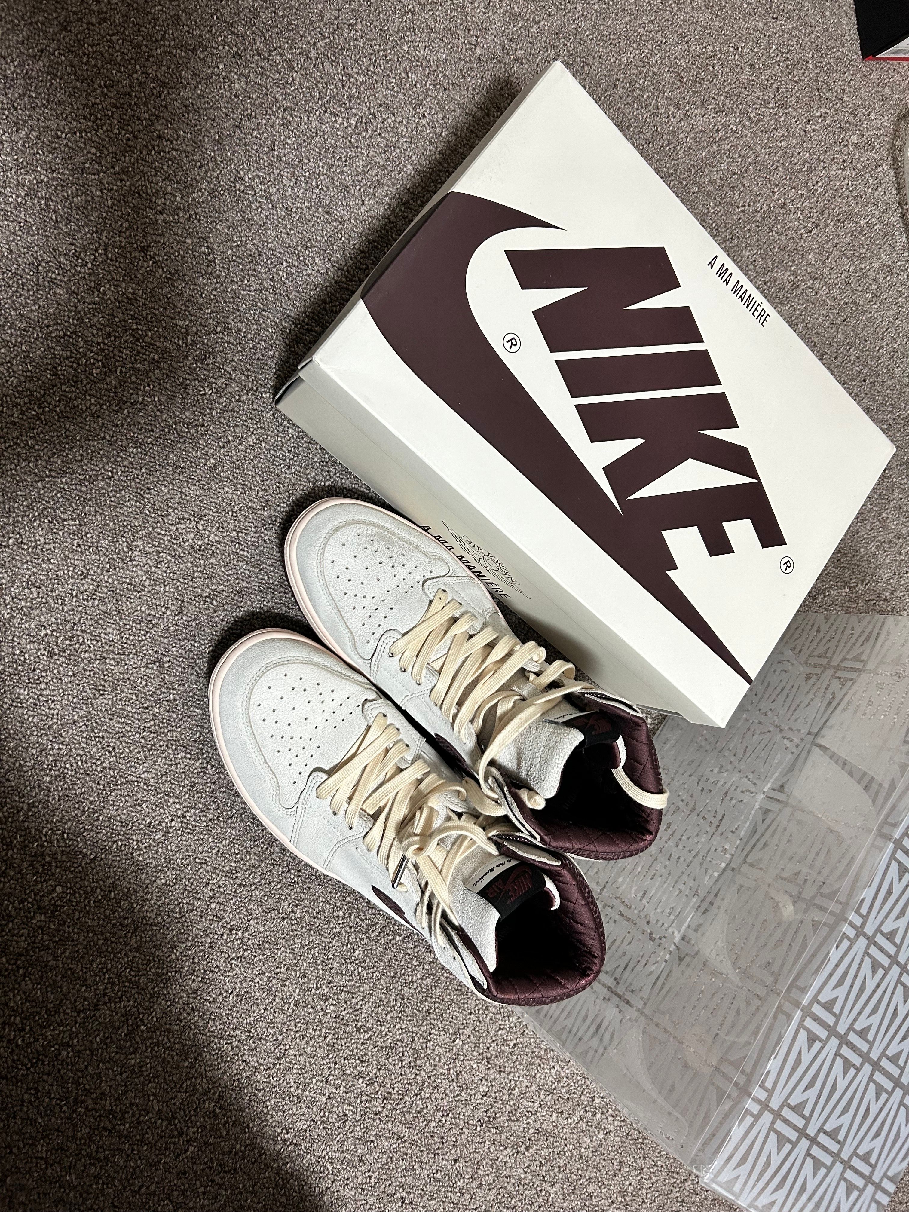 A Ma Maniere × Nike Air Jordan 1 Retro High OG "Sail and Burgundy"