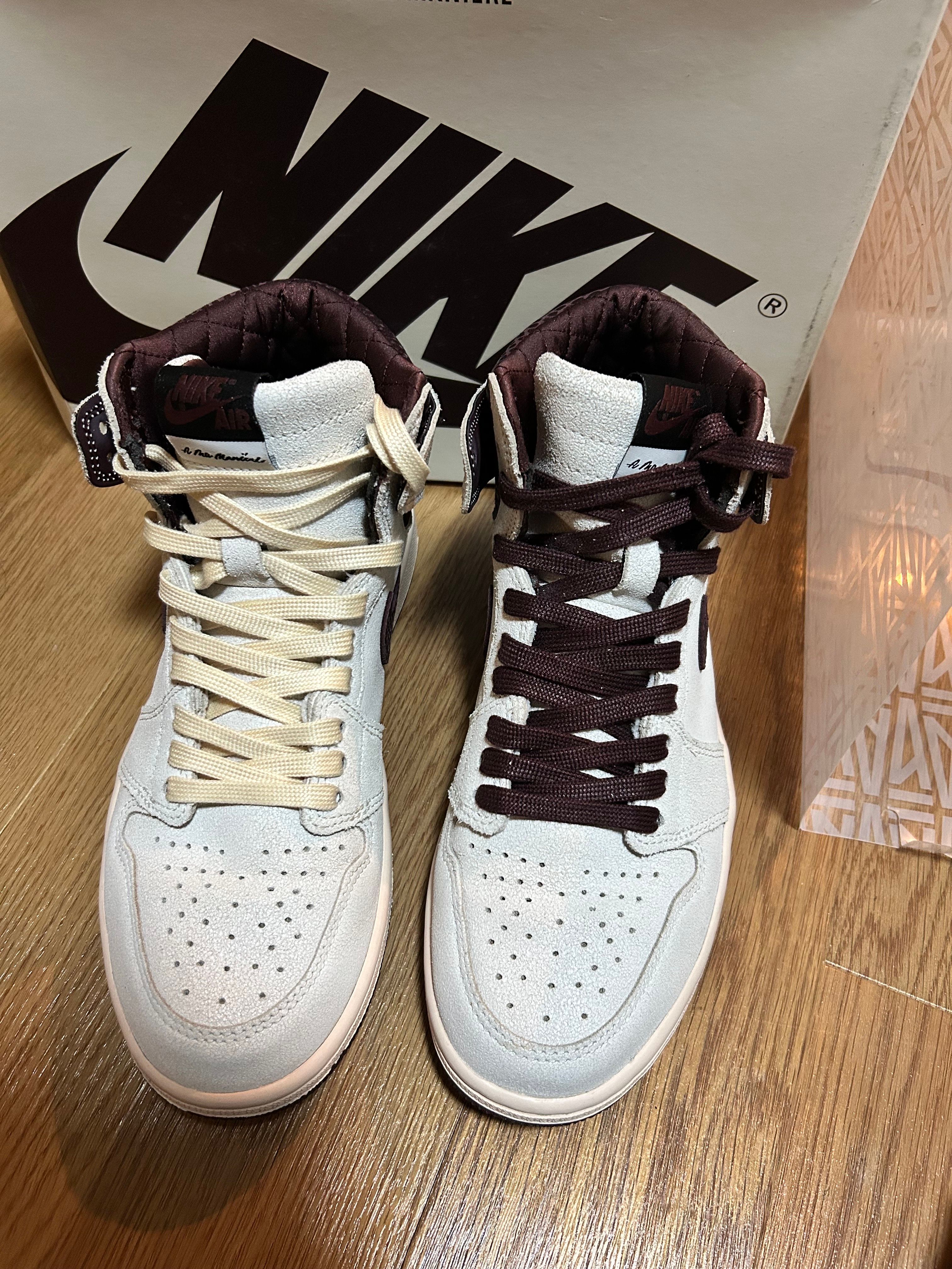 A Ma Maniere × Nike Air Jordan 1 Retro High OG "Sail and Burgundy"