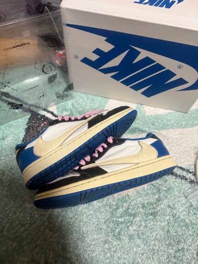 Travis Scott × fragment design × Nike Air Jordan 1 Low OG SP "Military Blue"