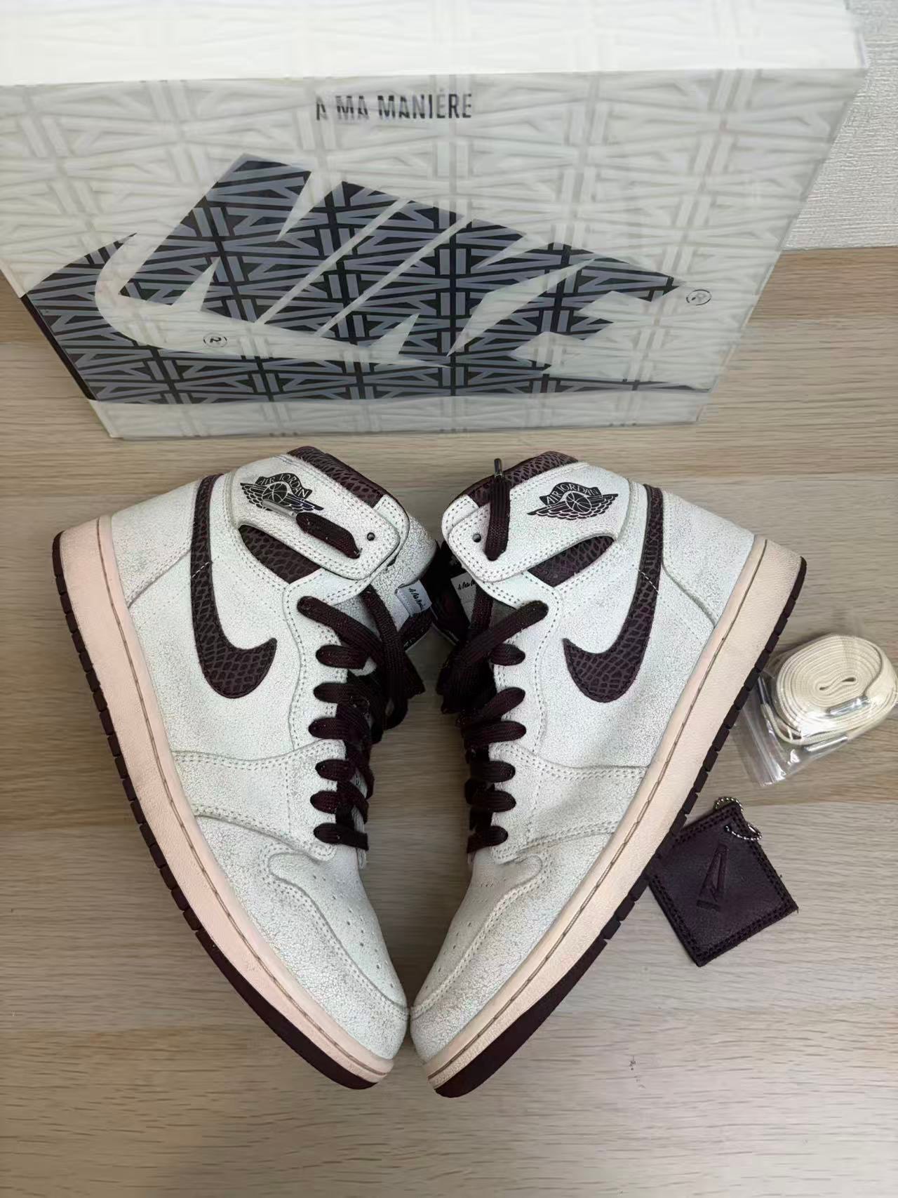 A Ma Maniere × Nike Air Jordan 1 Retro High OG "Sail and Burgundy"