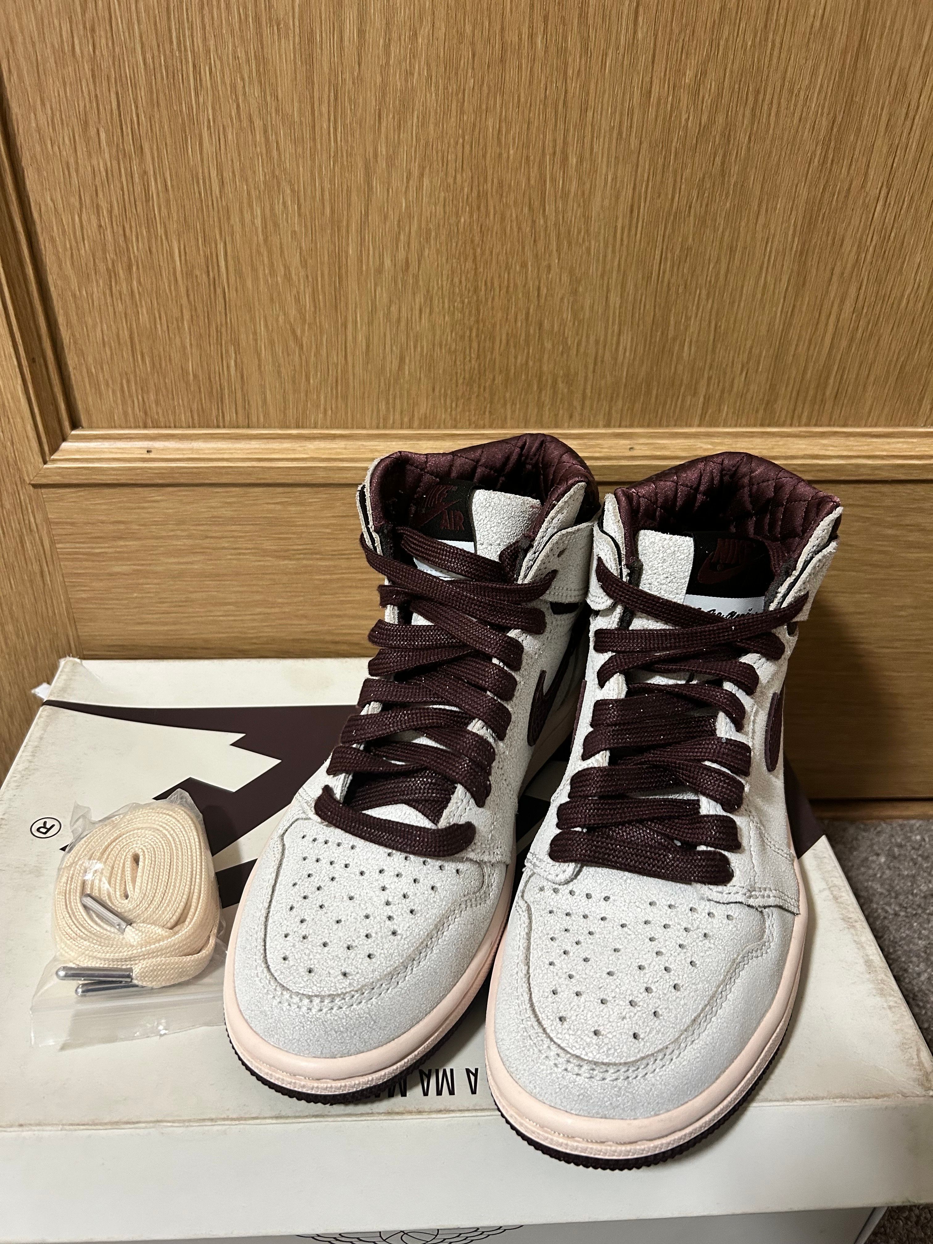 A Ma Maniere × Nike Air Jordan 1 Retro High OG "Sail and Burgundy"