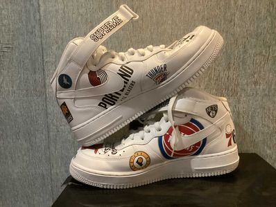 Supreme × NBA × Nike Air Force 1 Mid '07 "White"