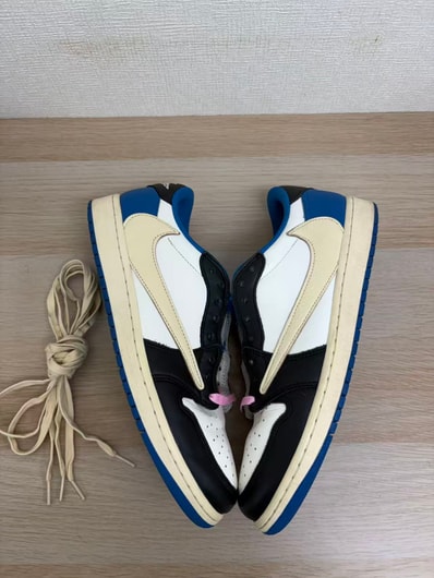 Travis Scott × fragment design × Nike Air Jordan 1 Low OG SP "Military Blue"