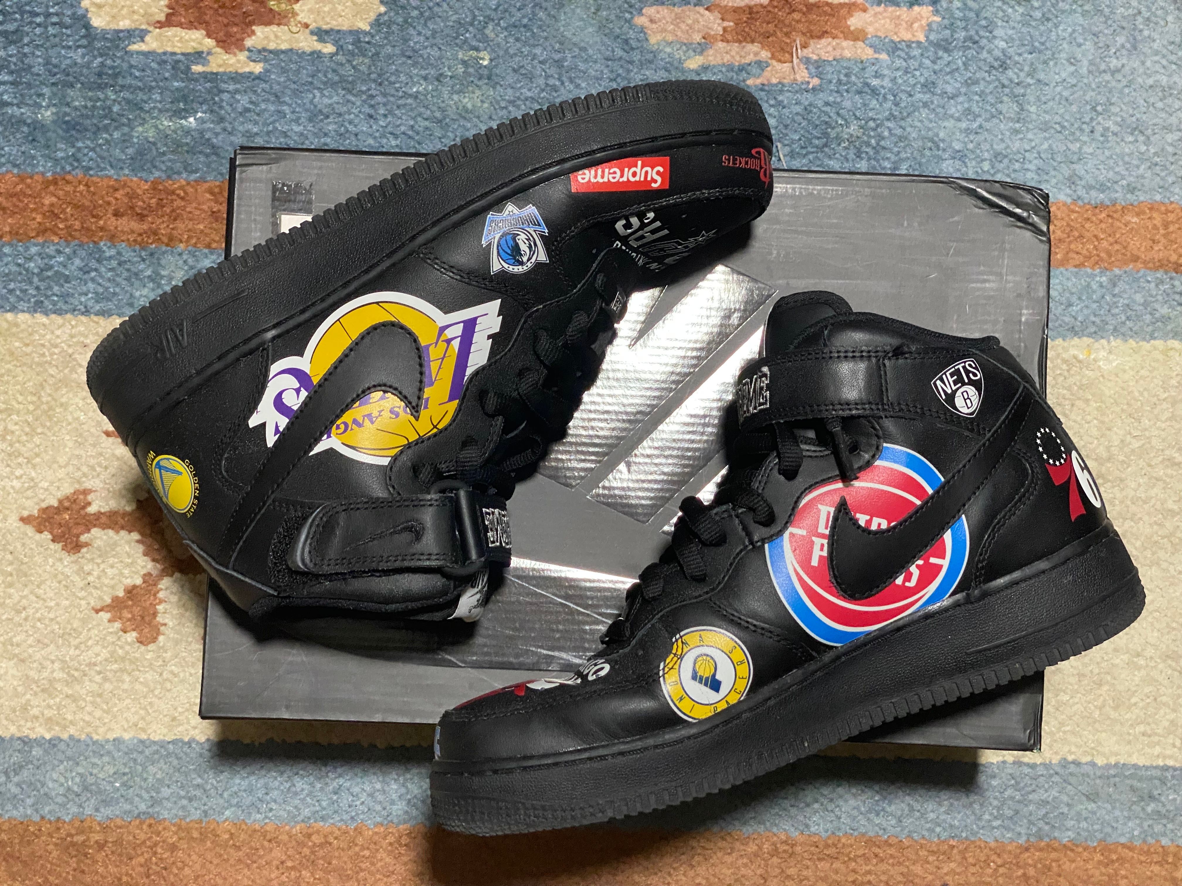 Supreme × NBA × Nike Air Force 1 Mid '07 "Black"