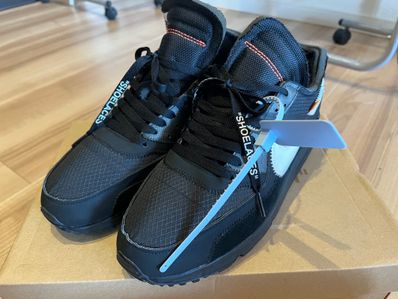 Off-White × Nike Air Max 90 "Black/Black-Cone-White"