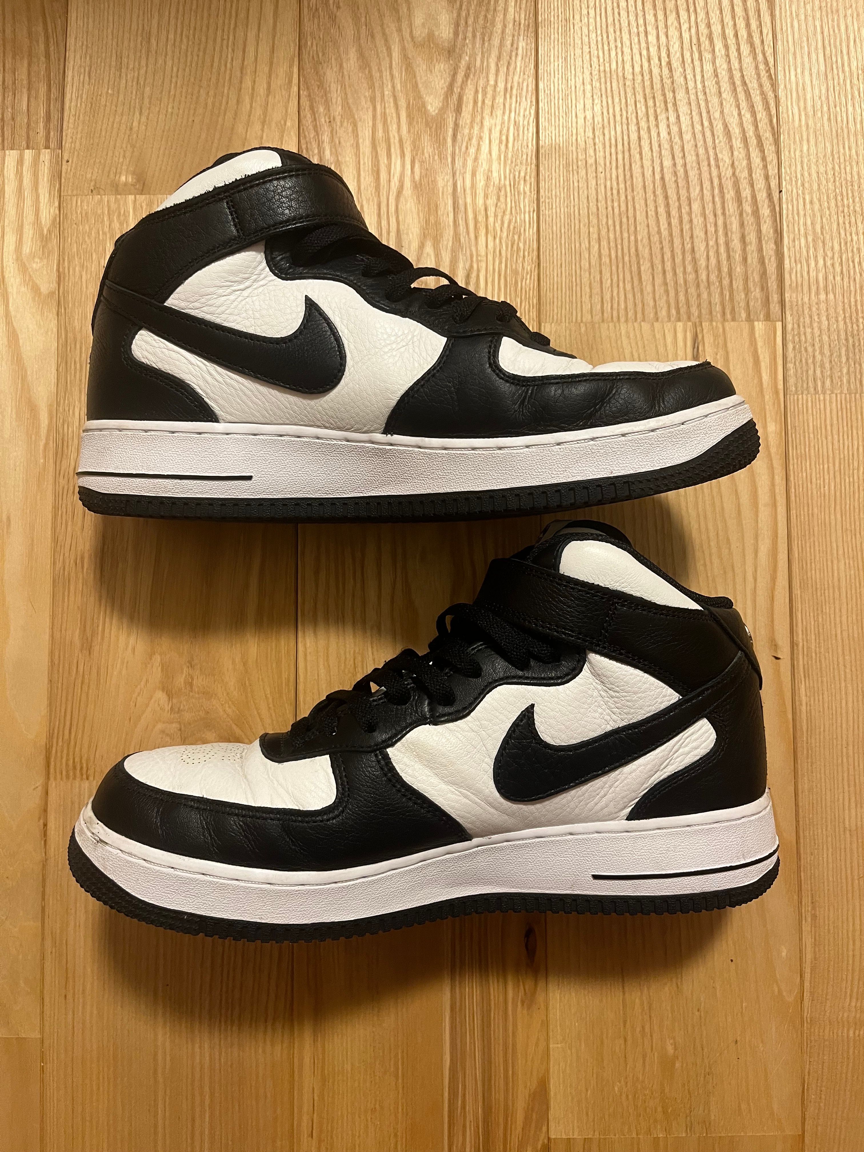 Stussy × Nike Air Force 1 Mid "Black and Light Bone"