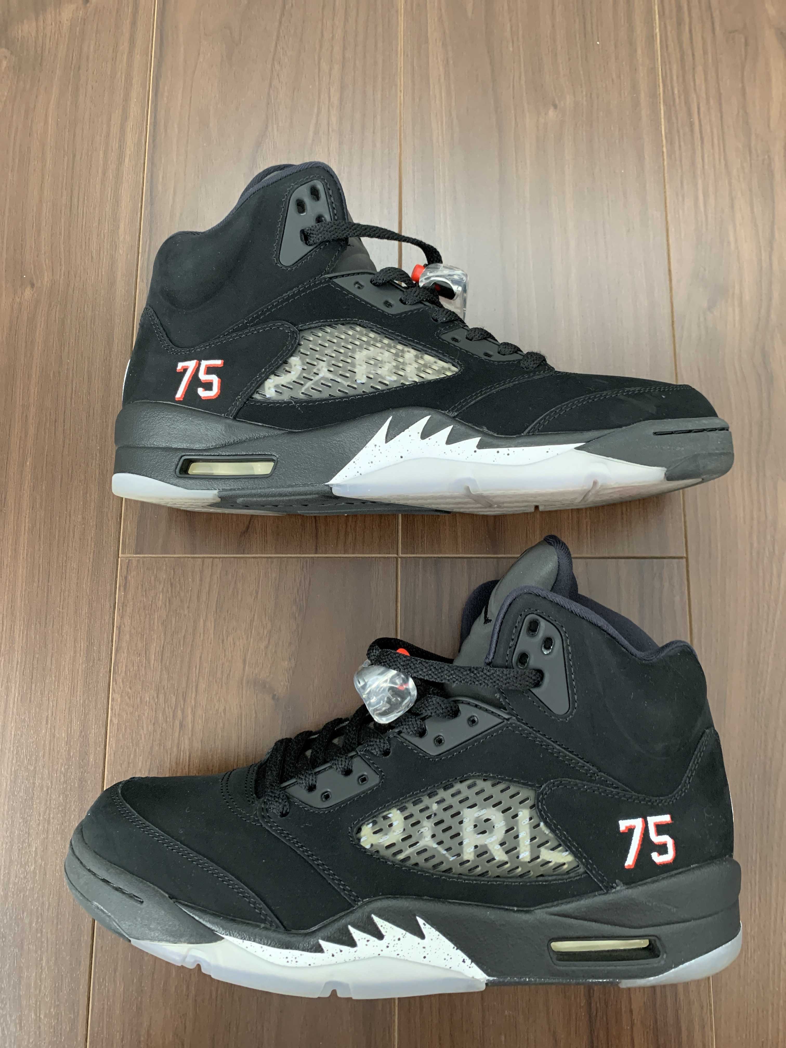 NIKE AIR JORDAN 5 PARIS SAINT-GERMAIN BLACK/CEMENT GREY