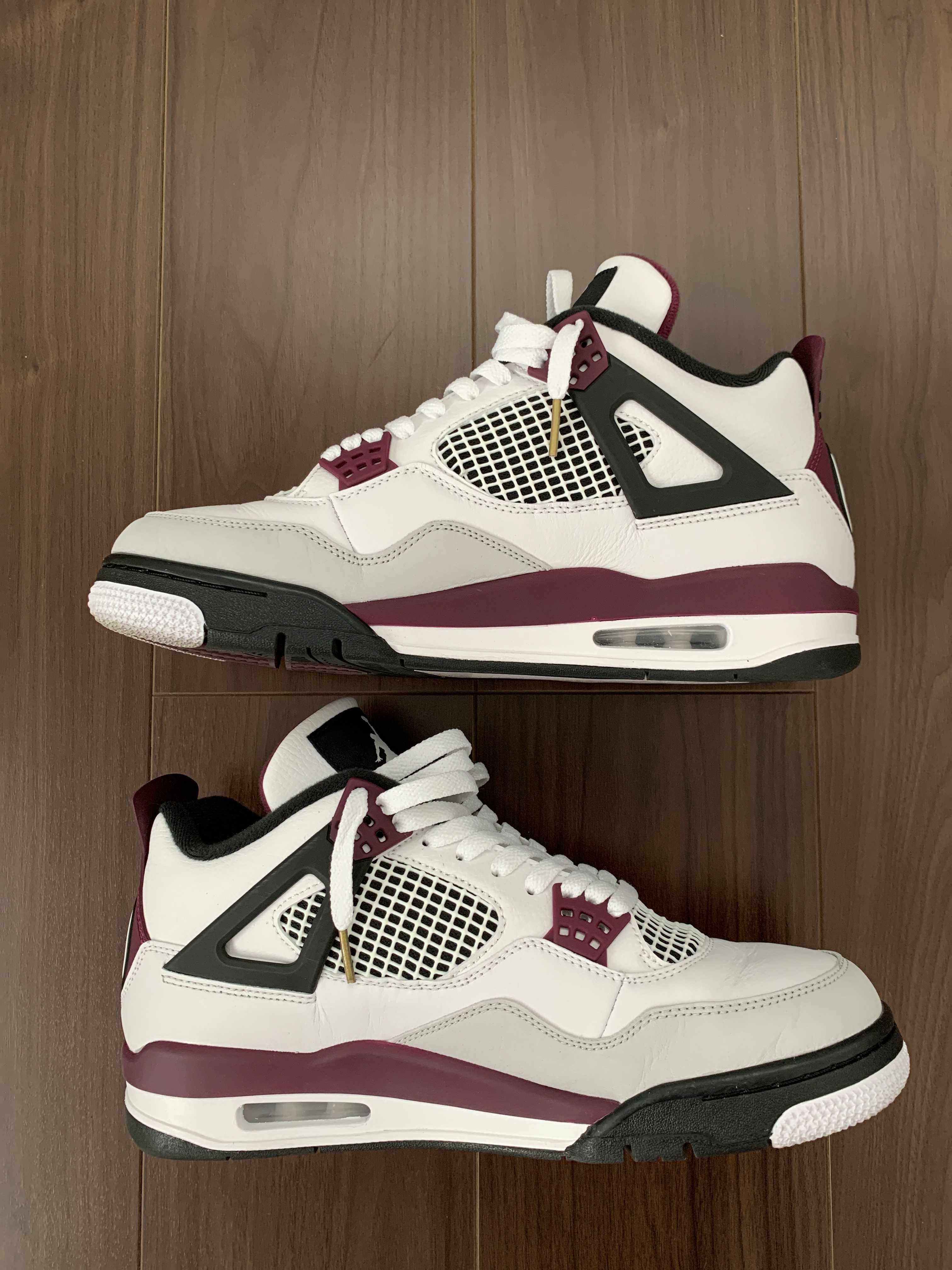 Paris Saint Germain ×Nike Air Jordan 4 Retro "White/Bordeaux/Neutral Gray"