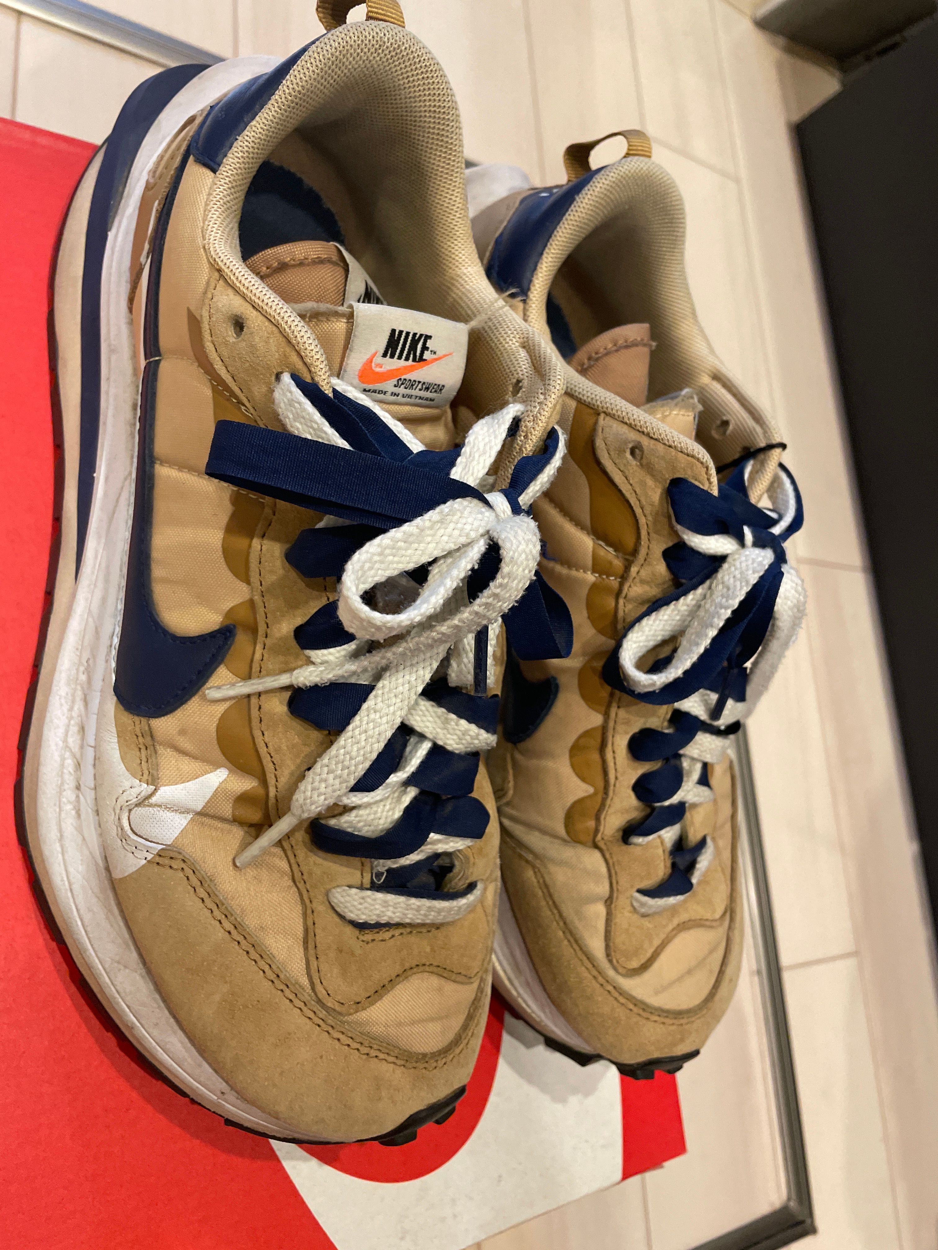 Sacai × Nike Vapor Waffle "Sesame And Blue Void"