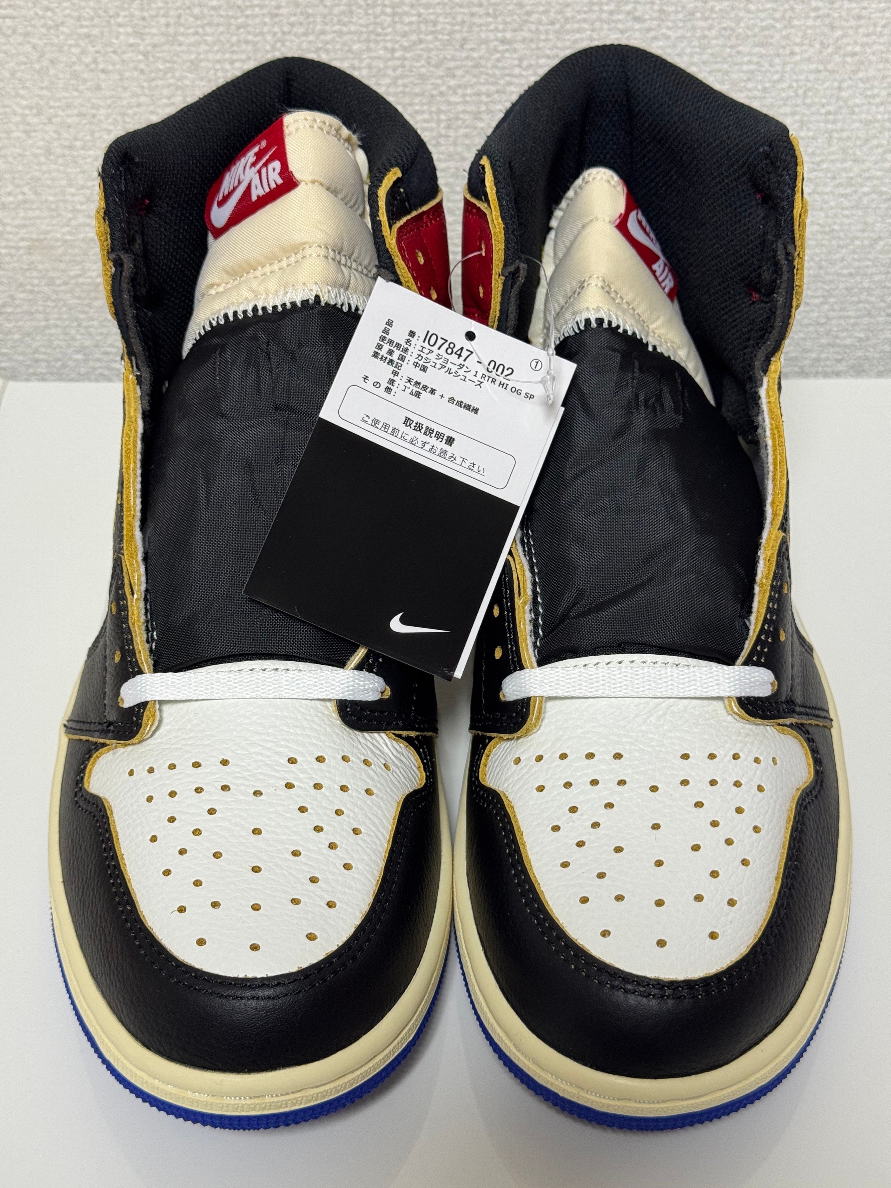 fragment design × UNION × Nike Air Jordan 1 High OG "Black/Varsity Red"