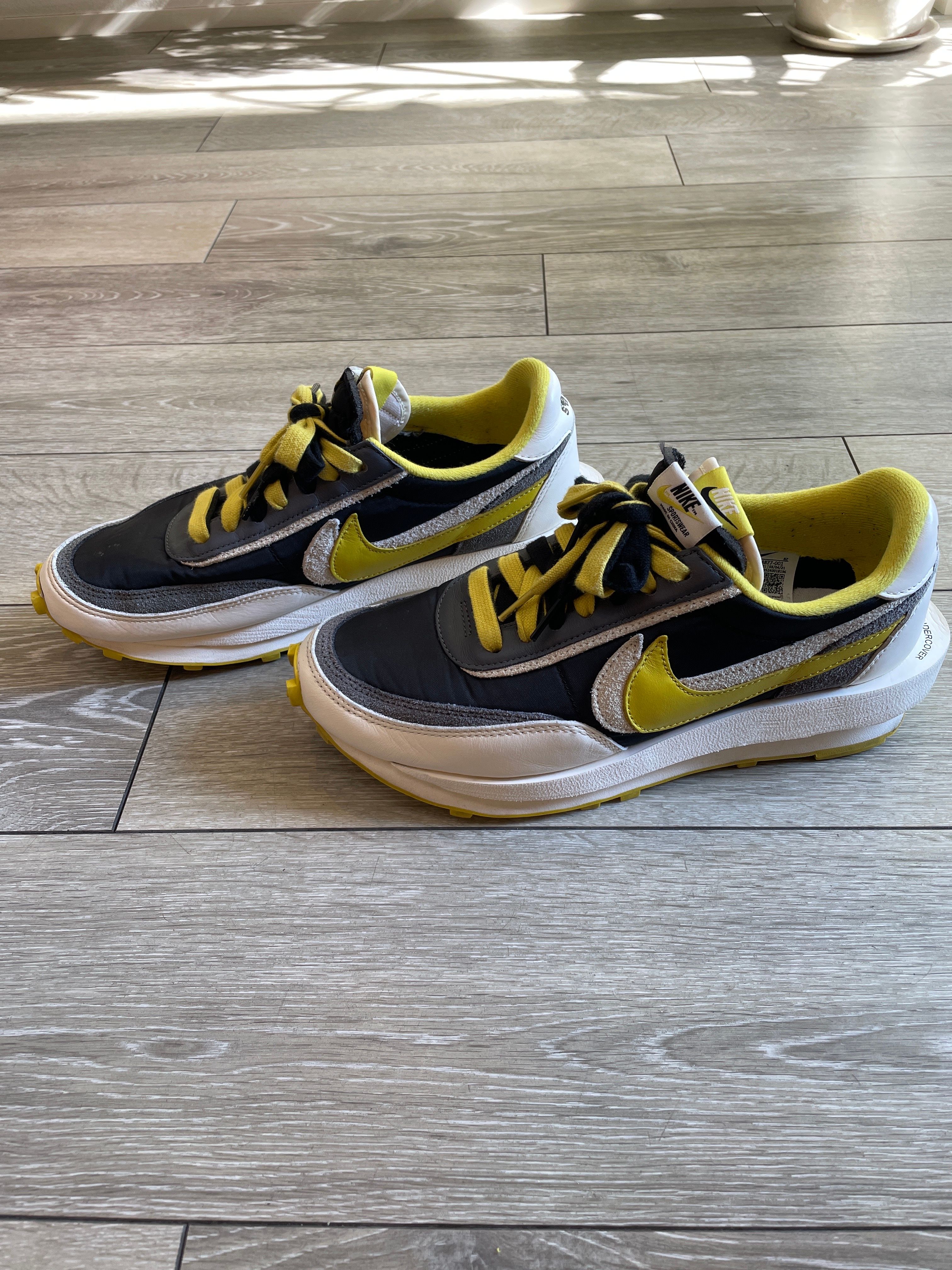 UNDERCOVER × sacai × Nike LD Waffle "Black/Sail-Dark Grey-Bright Citron"
