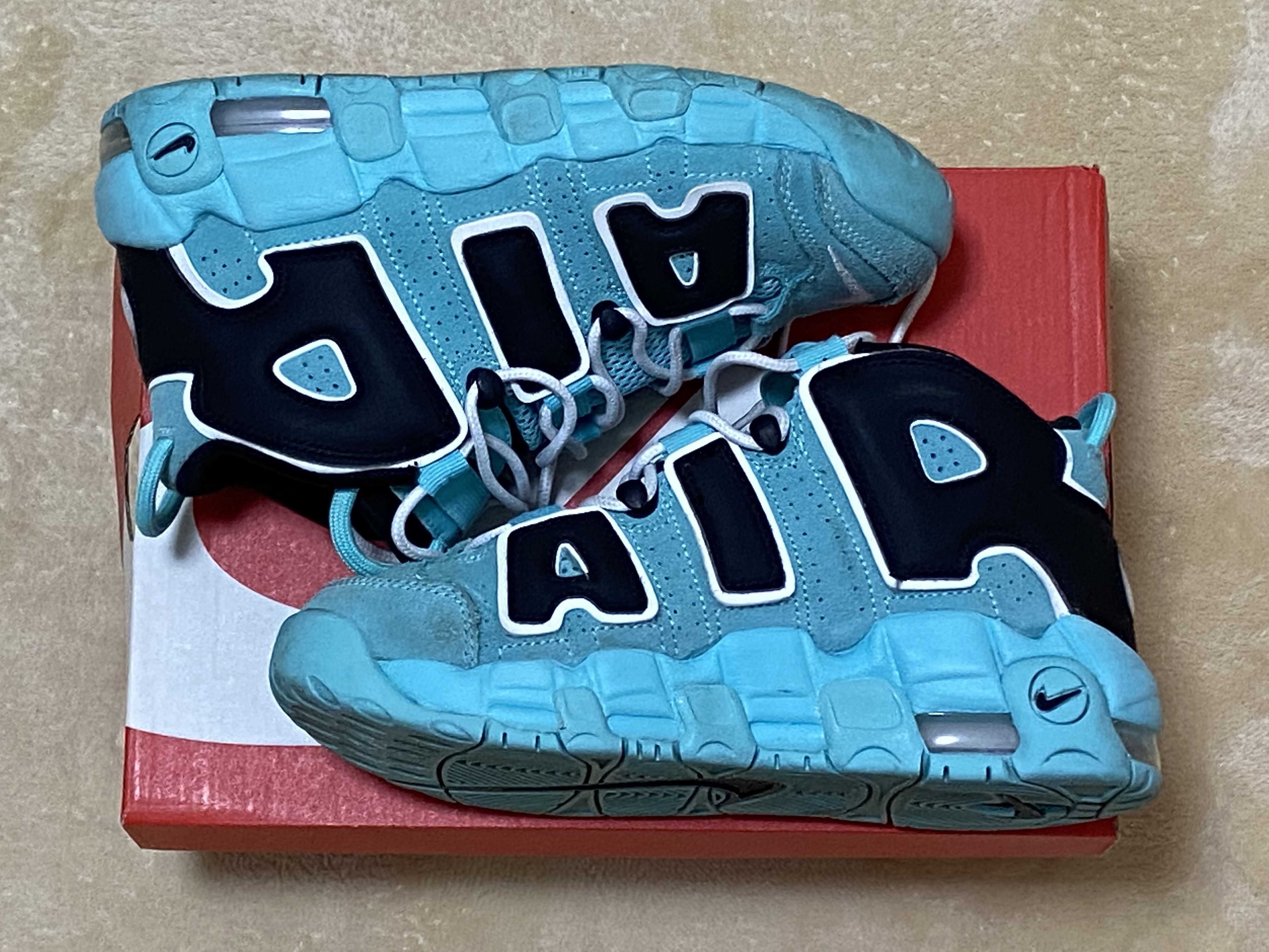NIKE AIR MORE UPTEMPO GS "LIGHT AQUA / BLACK / WHITE"
