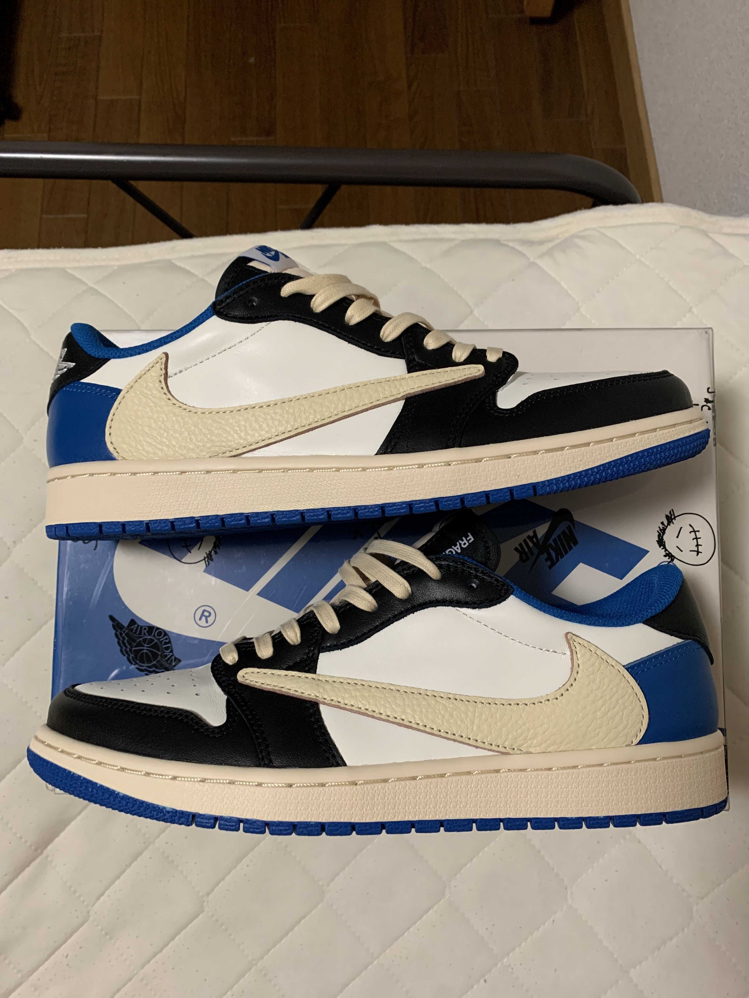 Travis Scott × fragment design × Nike Air Jordan 1 Low OG SP "Military Blue"