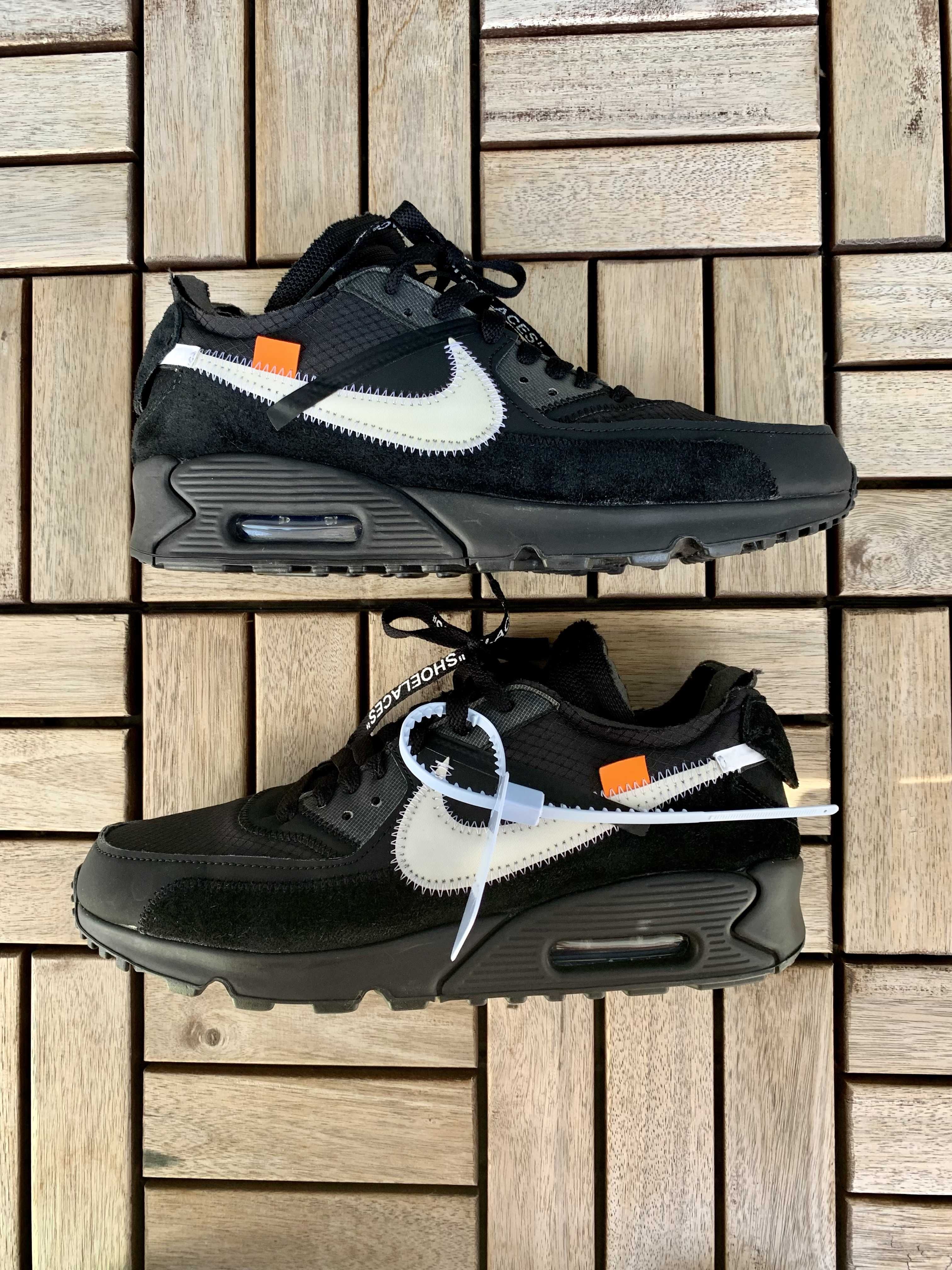 Off-White × Nike Air Max 90 "Black/Black-Cone-White"