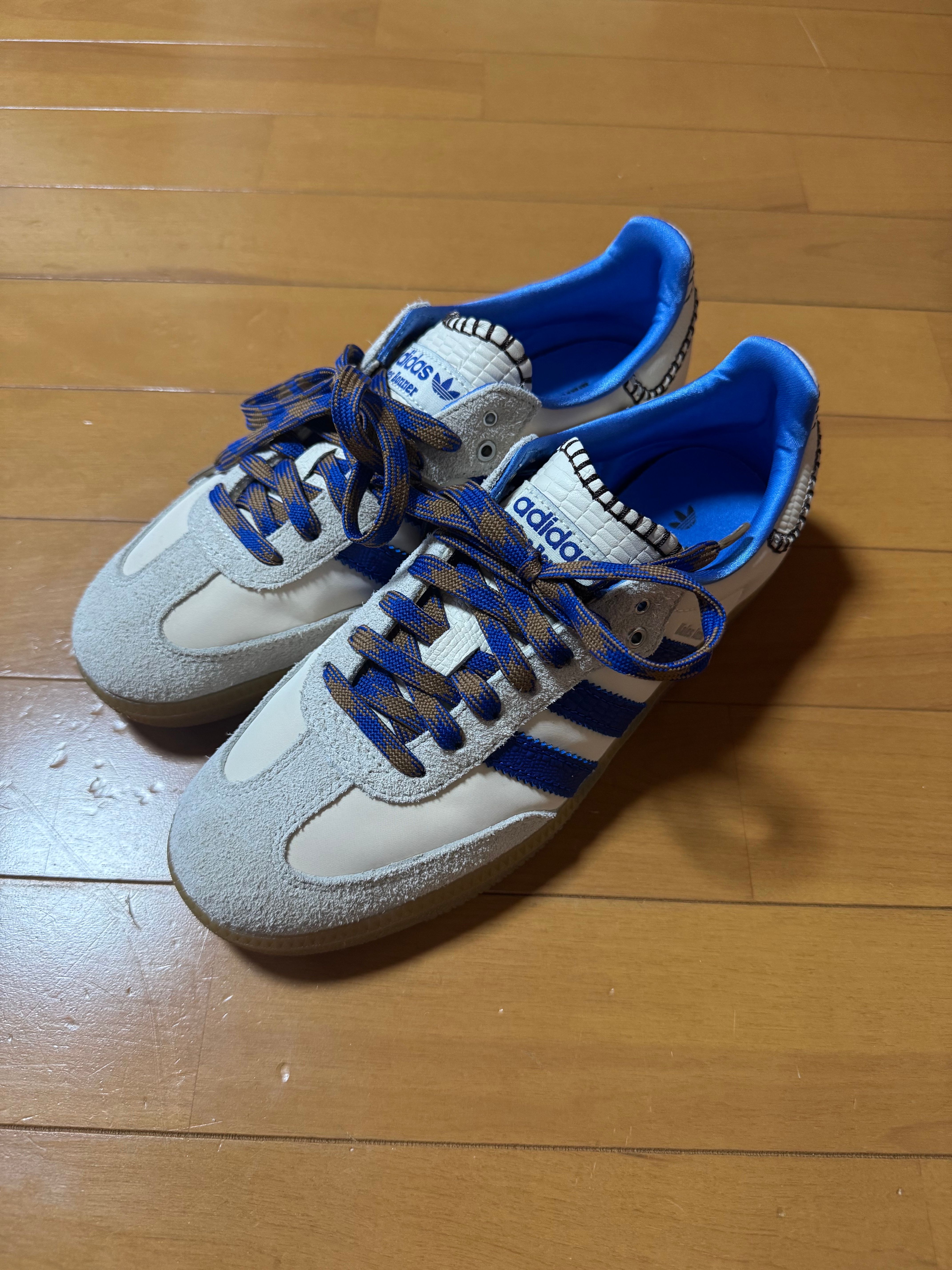 Wales Bonner × adidas Nylon Samba "Wonder Clay/Team Royal Blue/Wonder White"