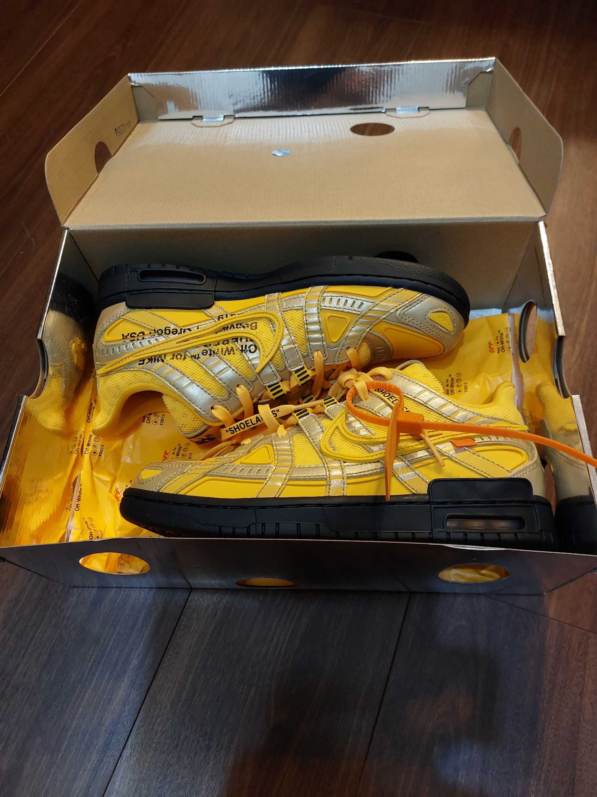 Off-White × Nike Air Rubber Dunk "University Gold"