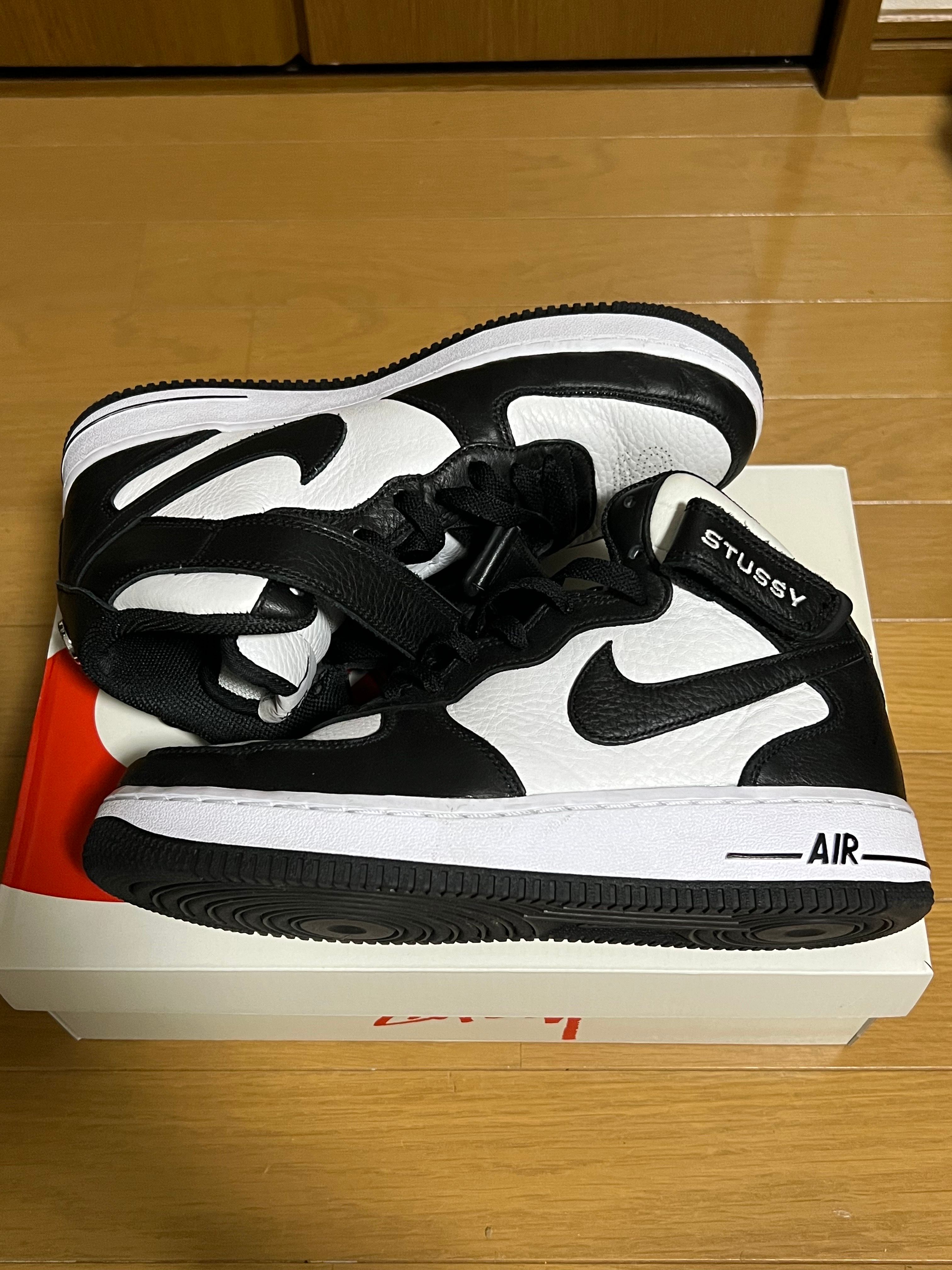 Stussy × Nike Air Force 1 Mid "Black and Light Bone"