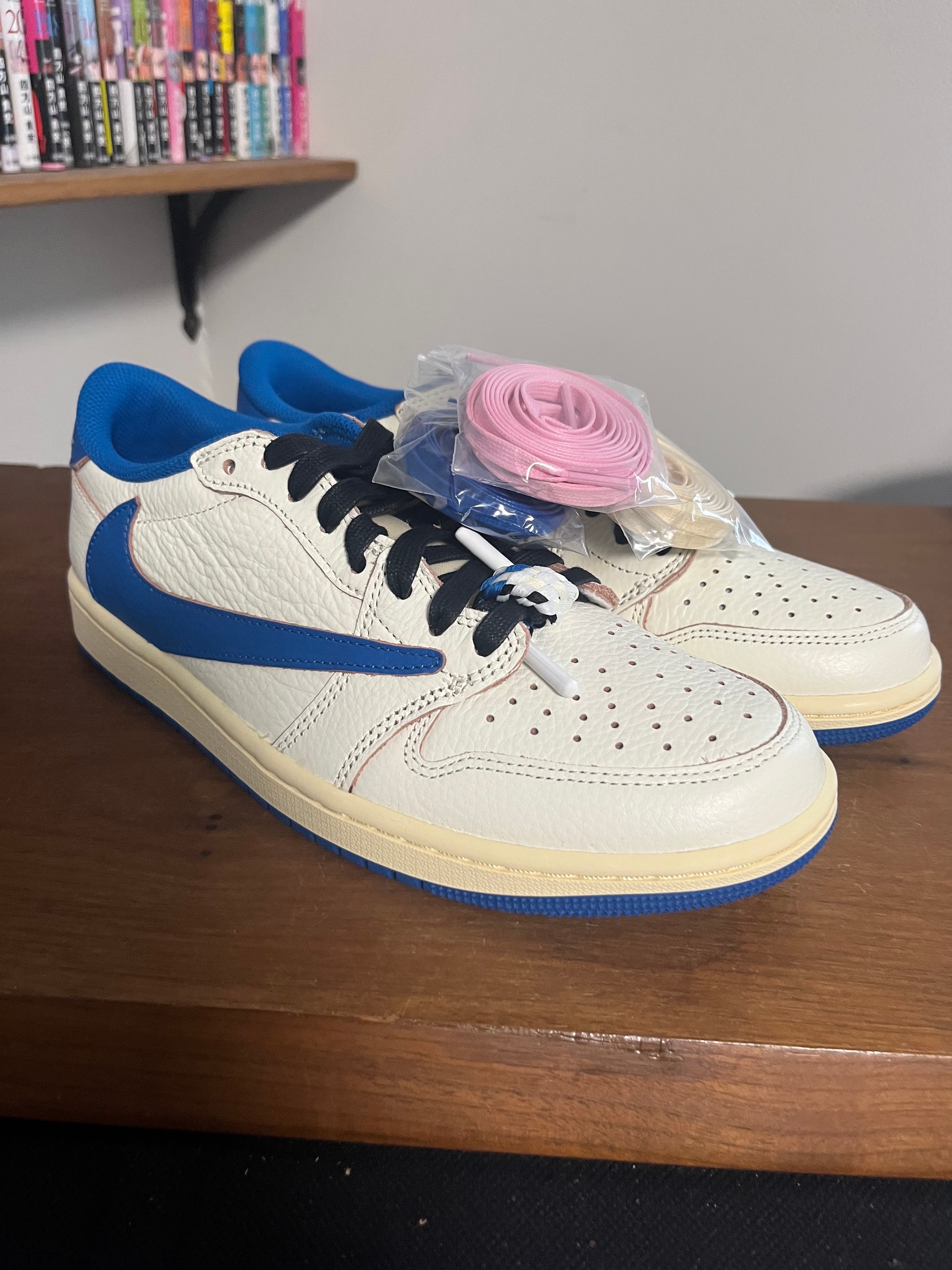 Travis Scott × fragment design × Nike Air Jordan 1 Low OG "Sail/Military Blue"