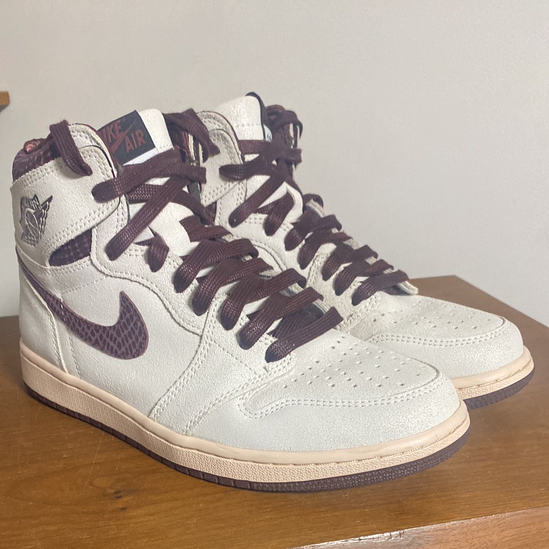 A Ma Maniere × Nike Air Jordan 1 Retro High OG "Sail and Burgundy"