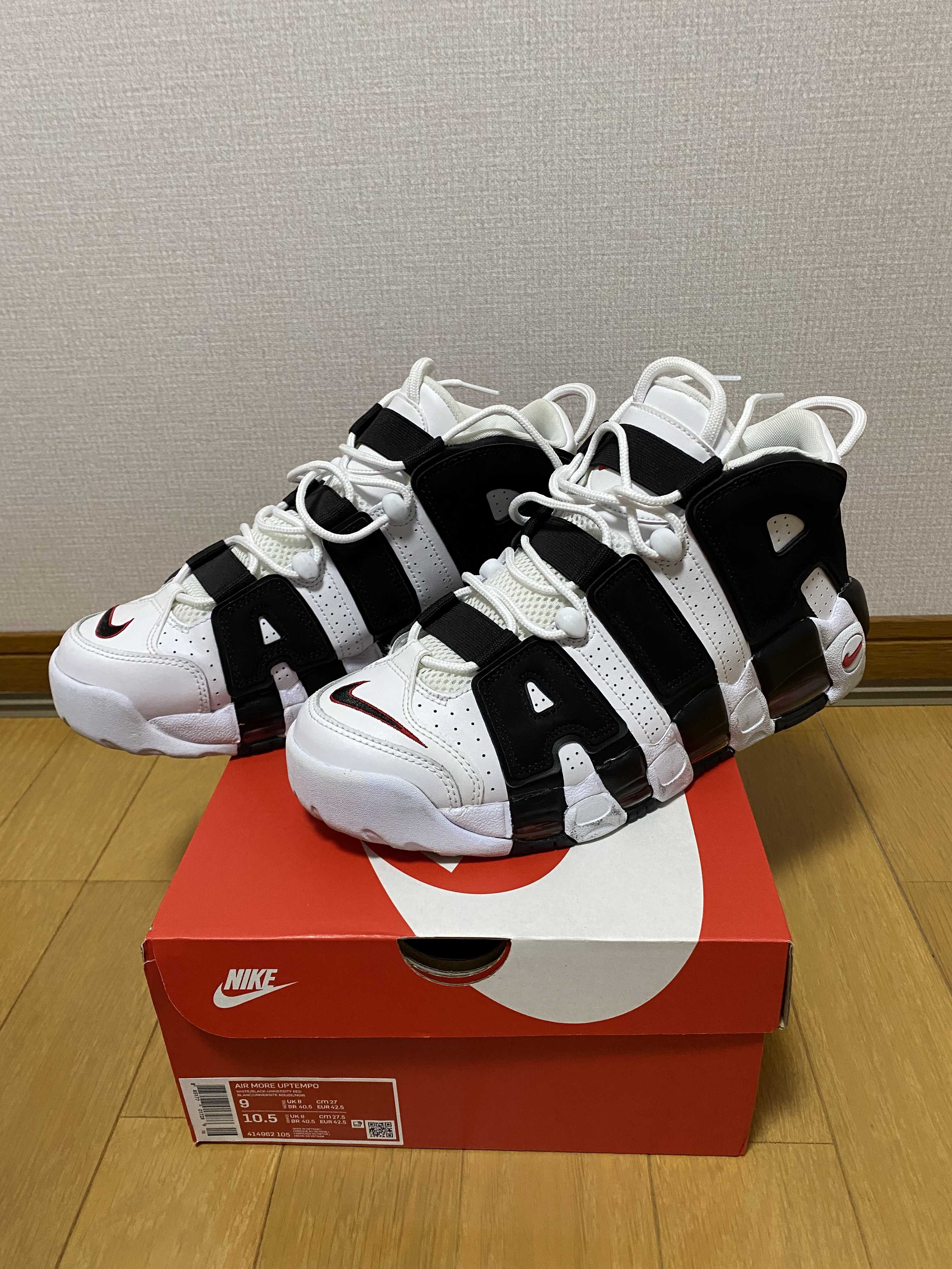 NIKE AIR MORE UPTEMPO "WHITE/BLACK/UNIVERSITY RED"(2020)