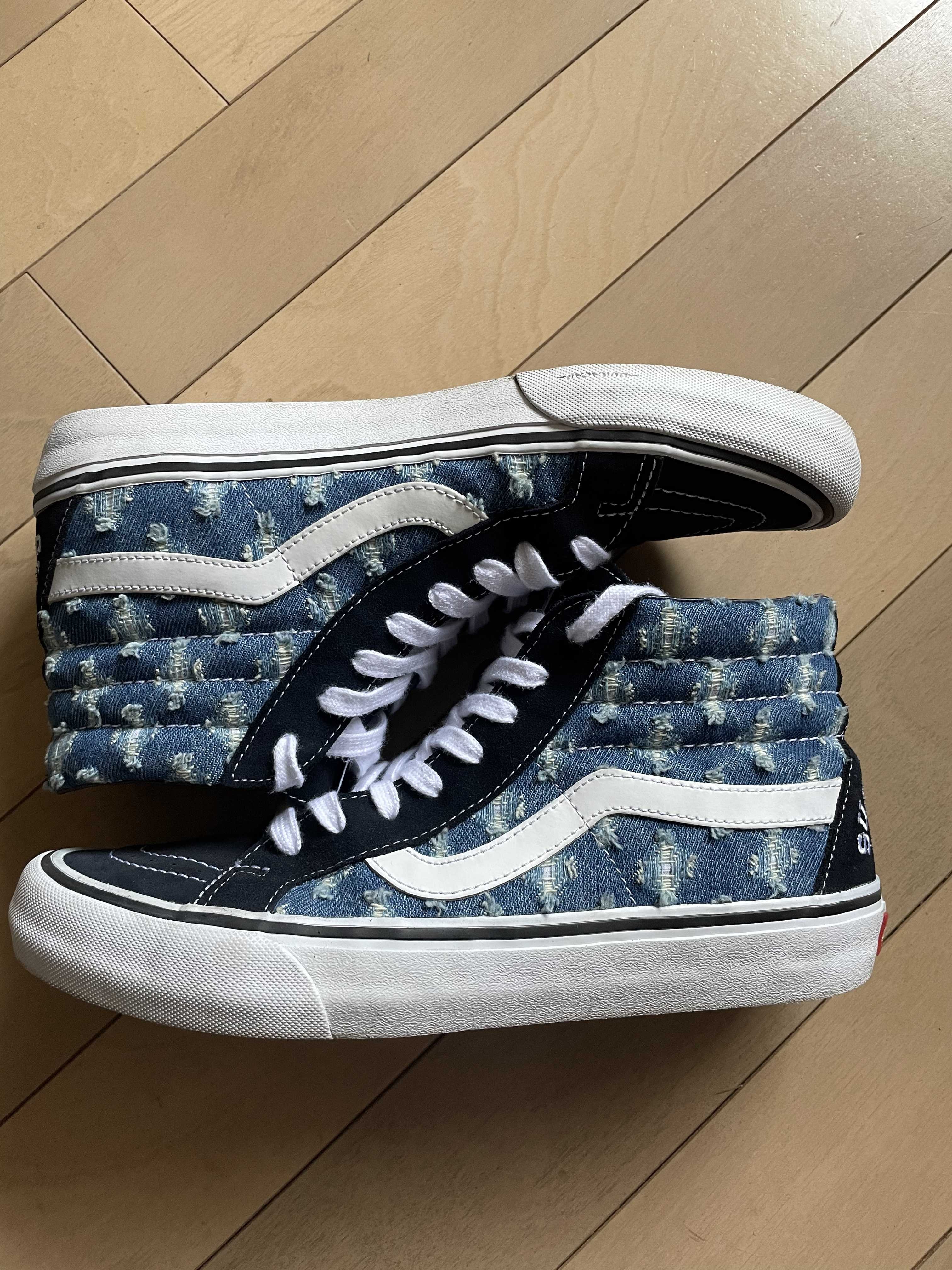 Supreme × Vans Sk8-Hi Hole Punch Denim "Blue"