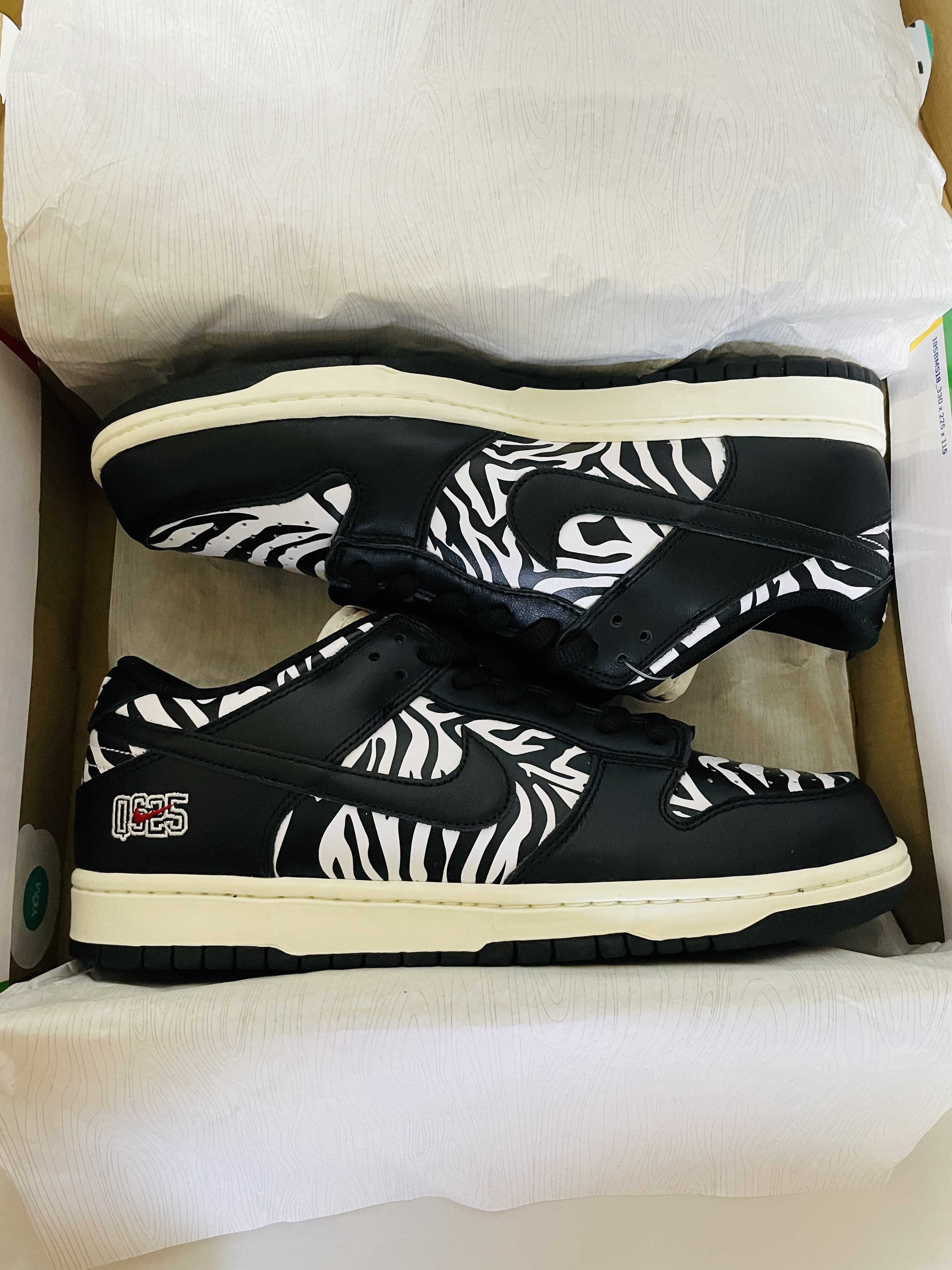 Quartersnacks × Nike SB Dunk Low "Zebra Cake/Safari"