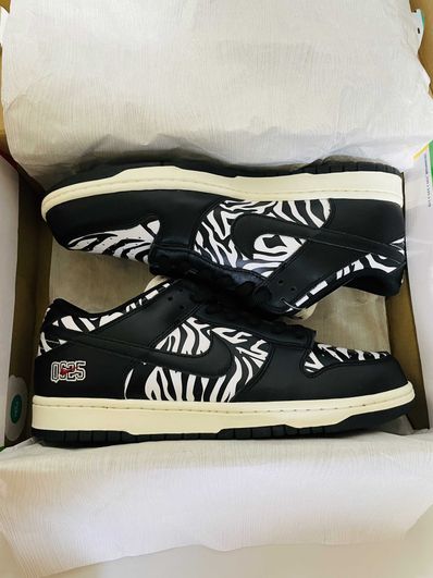Quartersnacks × Nike SB Dunk Low "Zebra Cake/Safari"