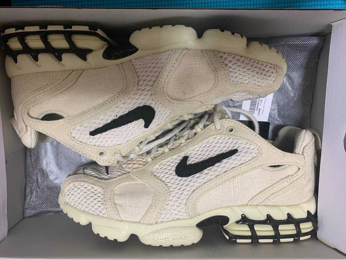 Stussy × Nike Air Zoom Spiridon CG 2 "Fossil/Black"