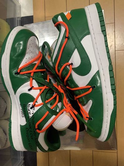 Off-White × Nike Dunk Low "White/Pine Green"