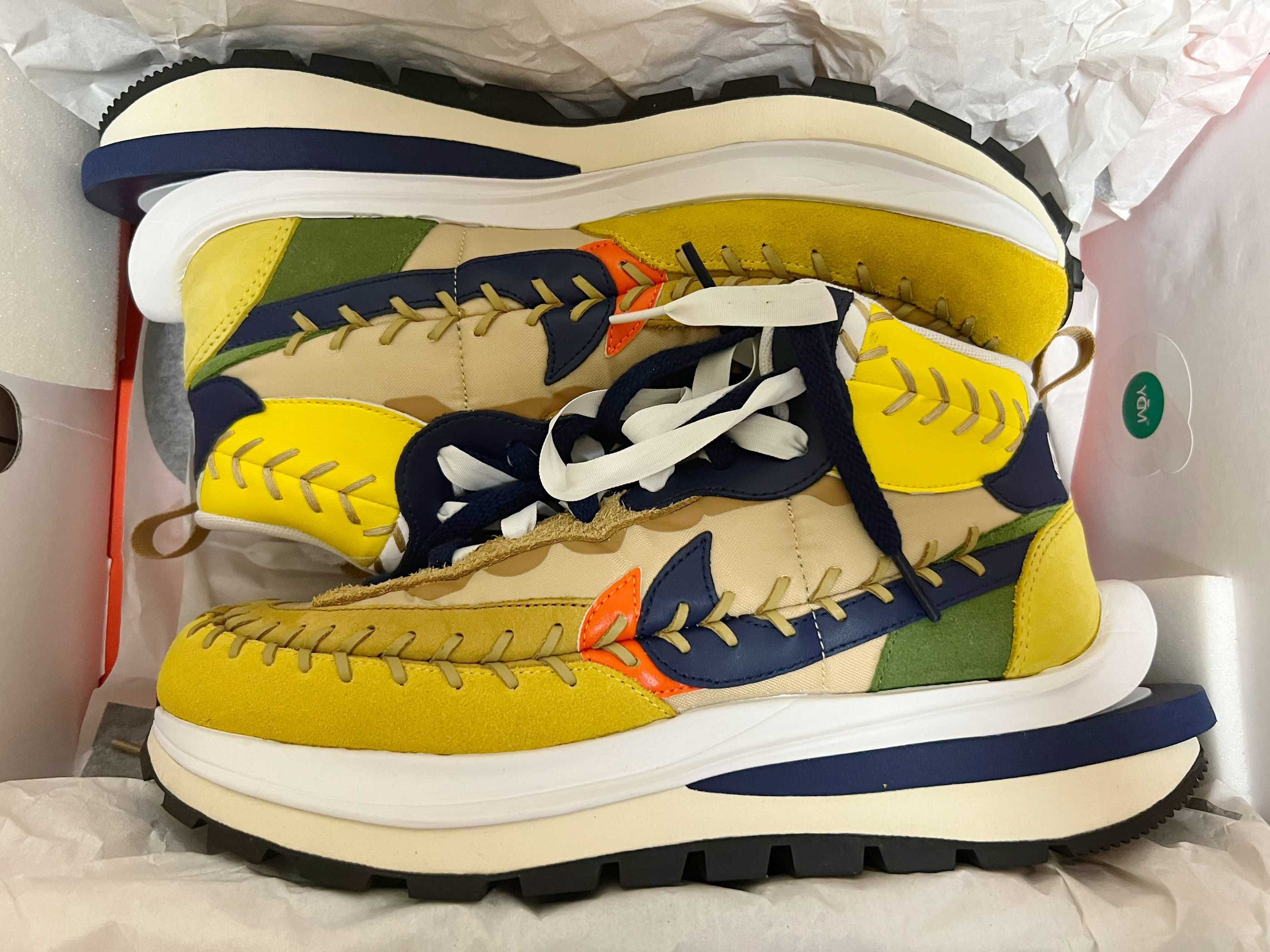 Jean-Paul Gaultier × sacai × Nike VaporWaffle "Sesame/Multi Color"