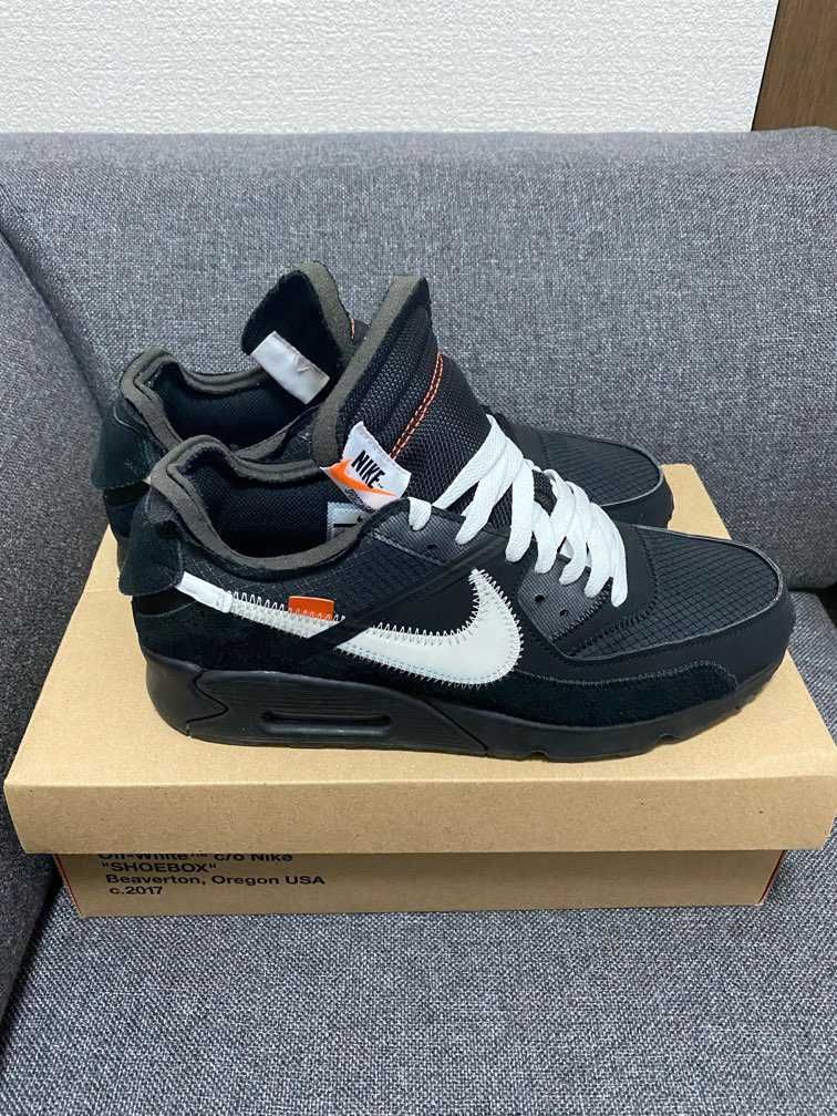 Off-White × Nike Air Max 90 "Black/Black-Cone-White"
