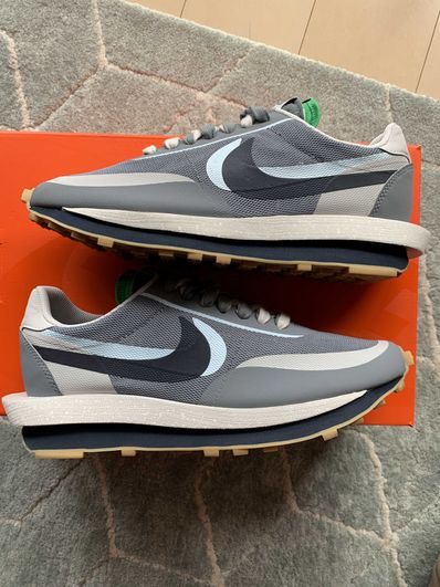 CLOT × Sacai × Nike LD Waffle "Grey Obsidian/Cool Grey"