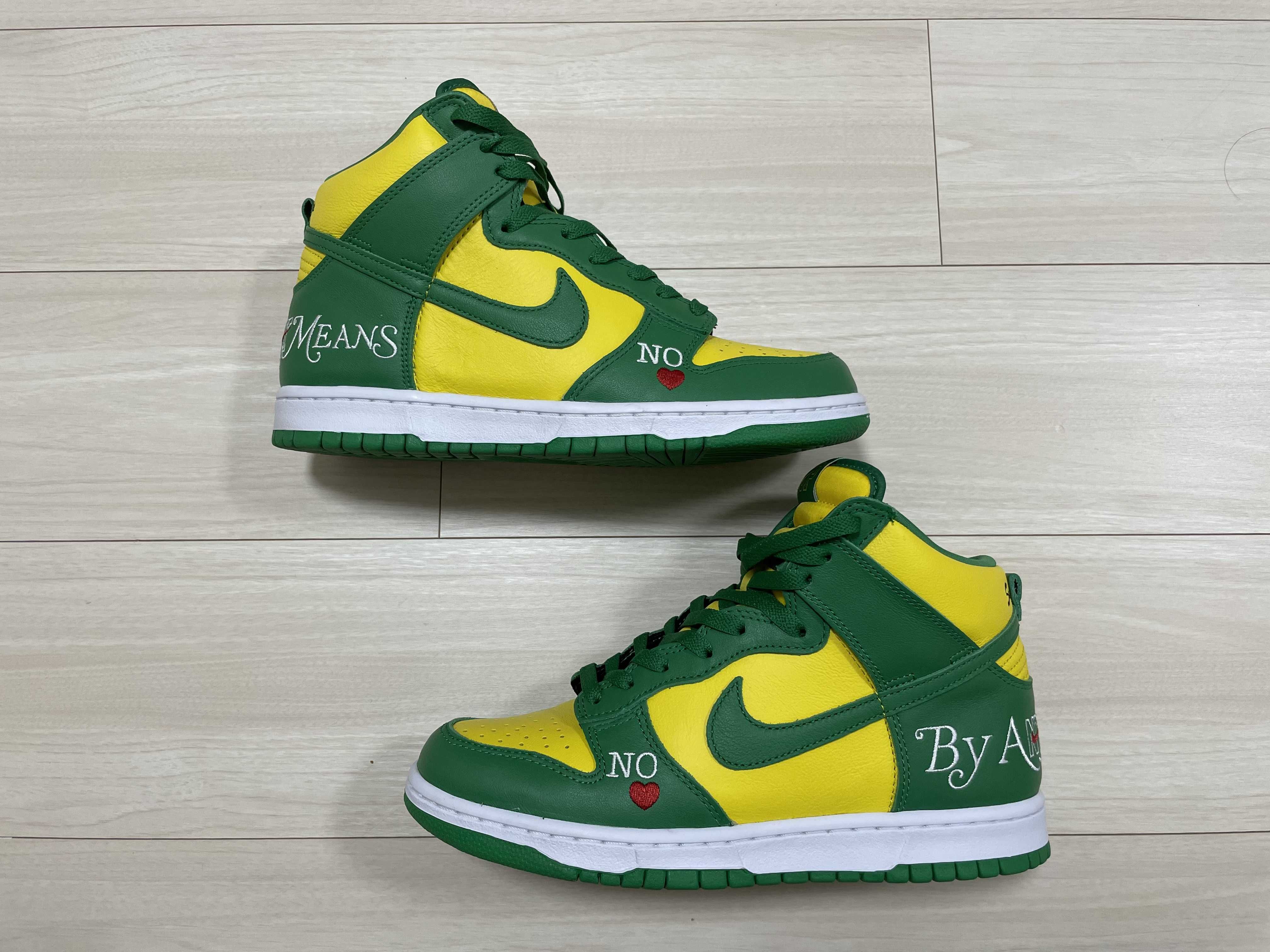 Supreme × Nike SB Dunk High By Any Means "Brazil"