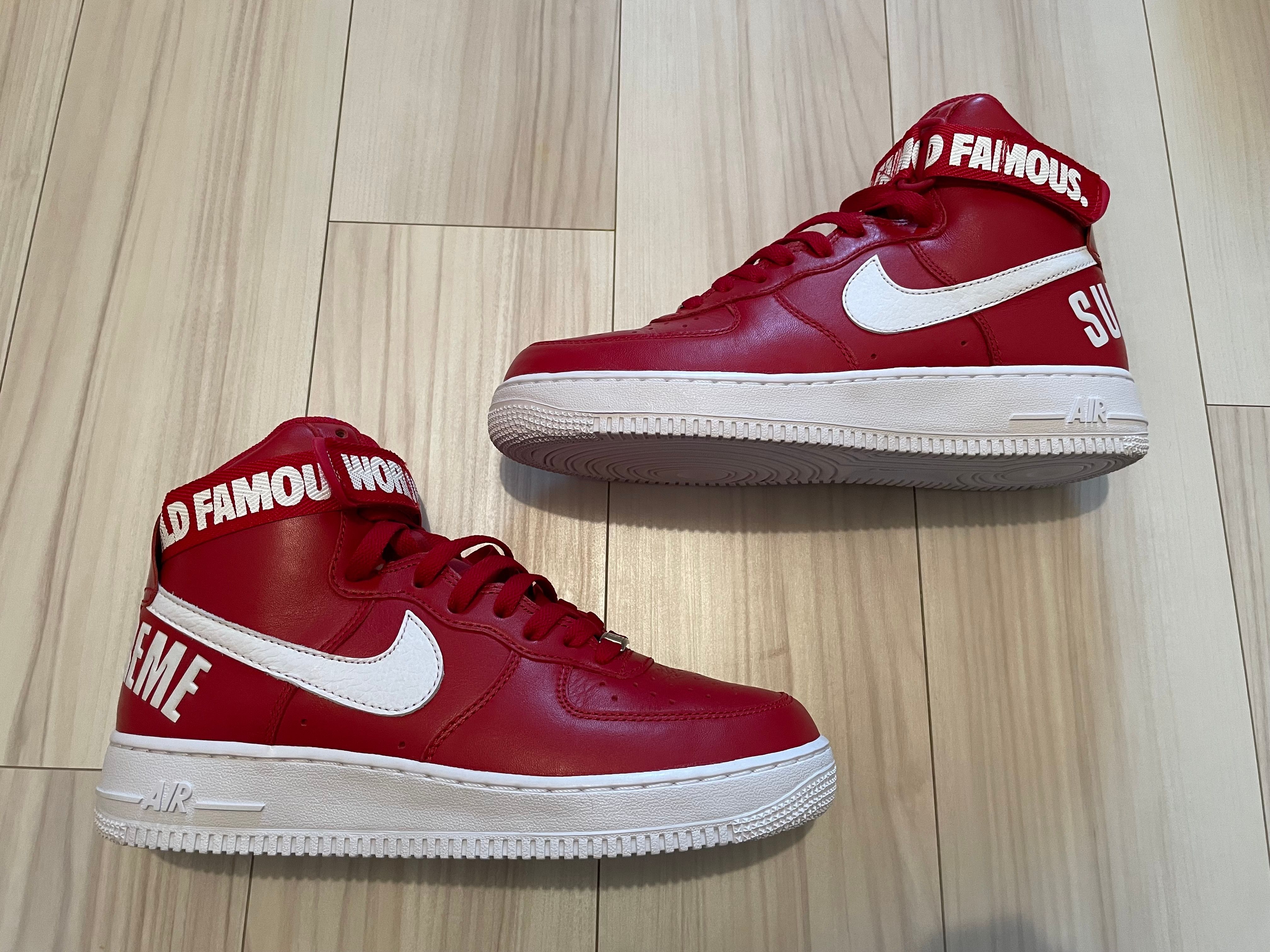 Supreme × Nike Air Force 1 High World Famous "Red"