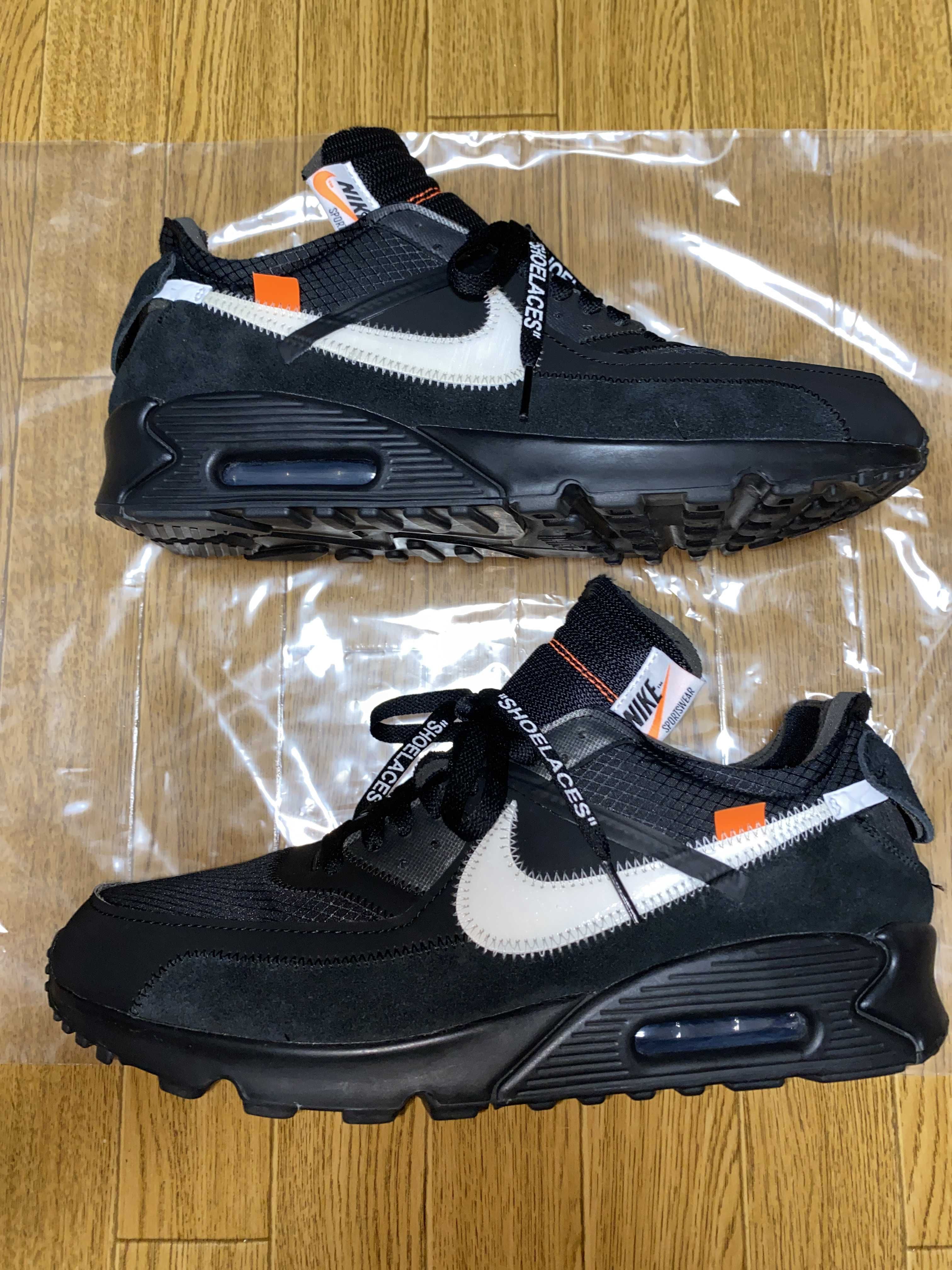 Off-White × Nike Air Max 90 "Black/Black-Cone-White"