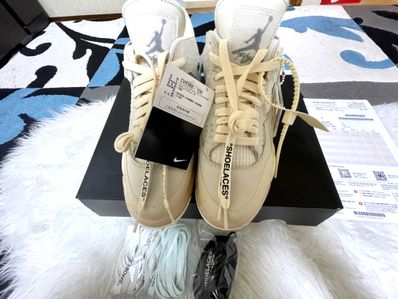 Off-White × Nike Women's Air Jordan 4 SP "Sail"