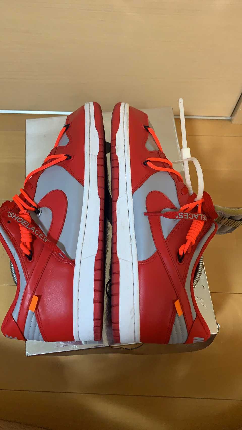 Off-White × Nike Dunk Low "University Red/Wolf Grey"