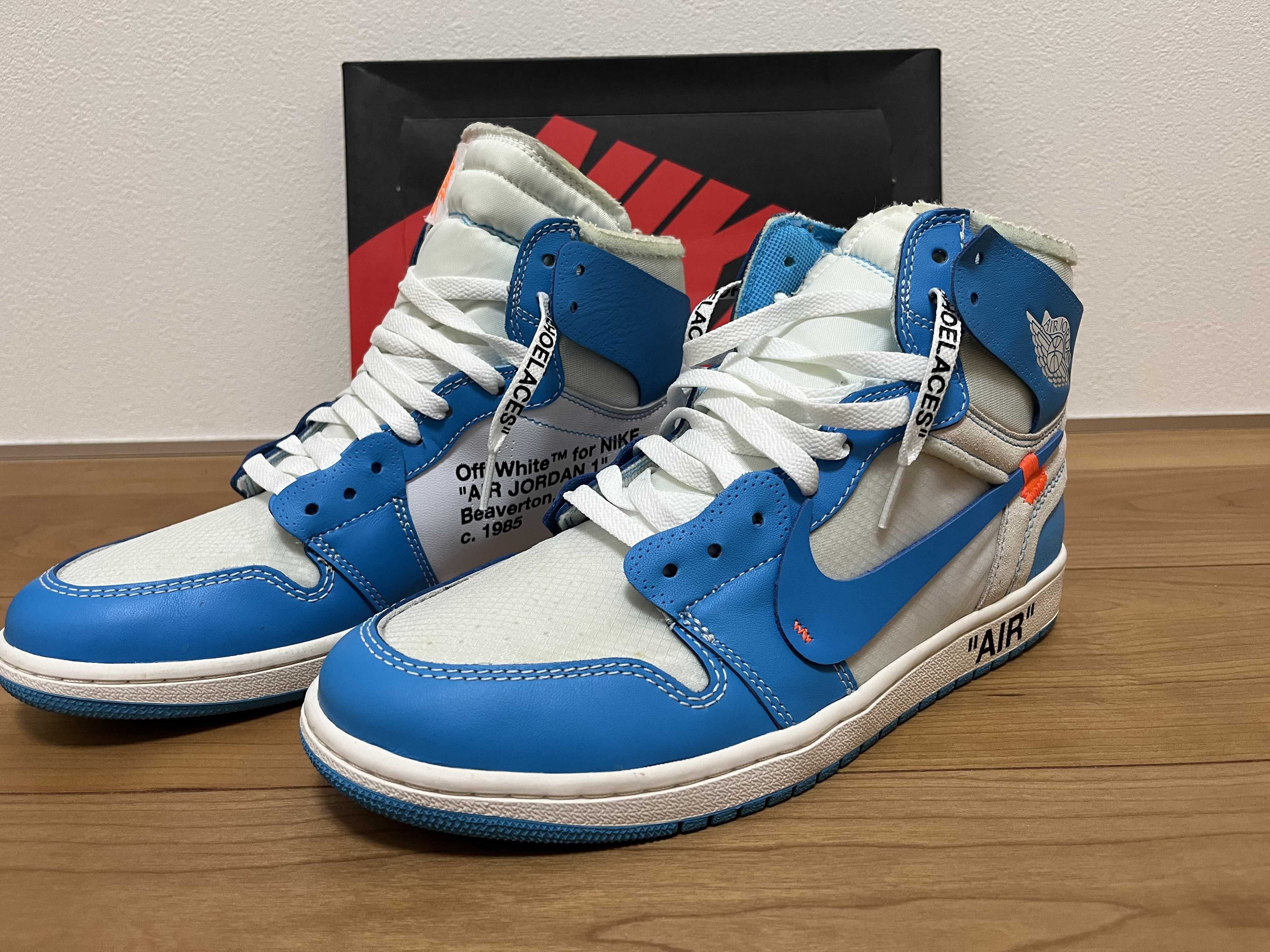 Off-White × Nike Air Jordan 1 High UNC "White/Dark Powder Blue"