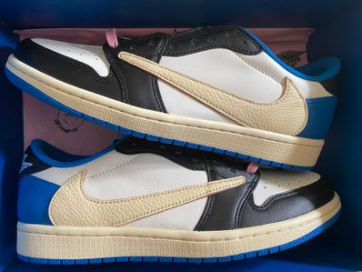 Travis Scott × fragment design × Nike Air Jordan 1 Low OG SP "Military Blue"