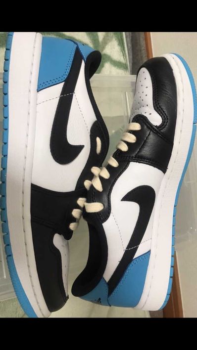 Nike Air Jordan 1 Low OG "Black and Dark Powder Blue/UNC"