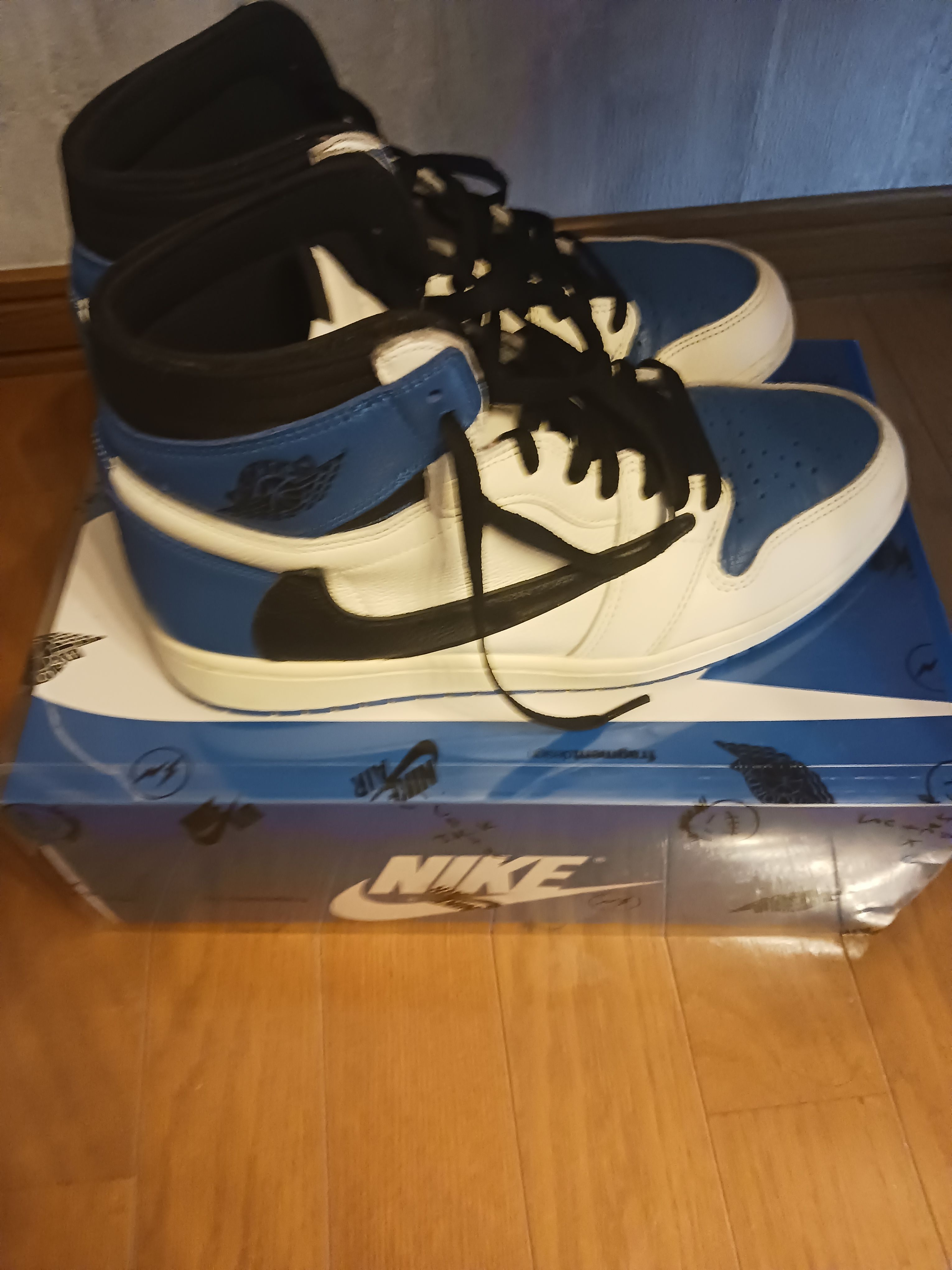 Travis Scott × fragment design × Nike Air Jordan 1 Retro High OG SP "Military Blue"