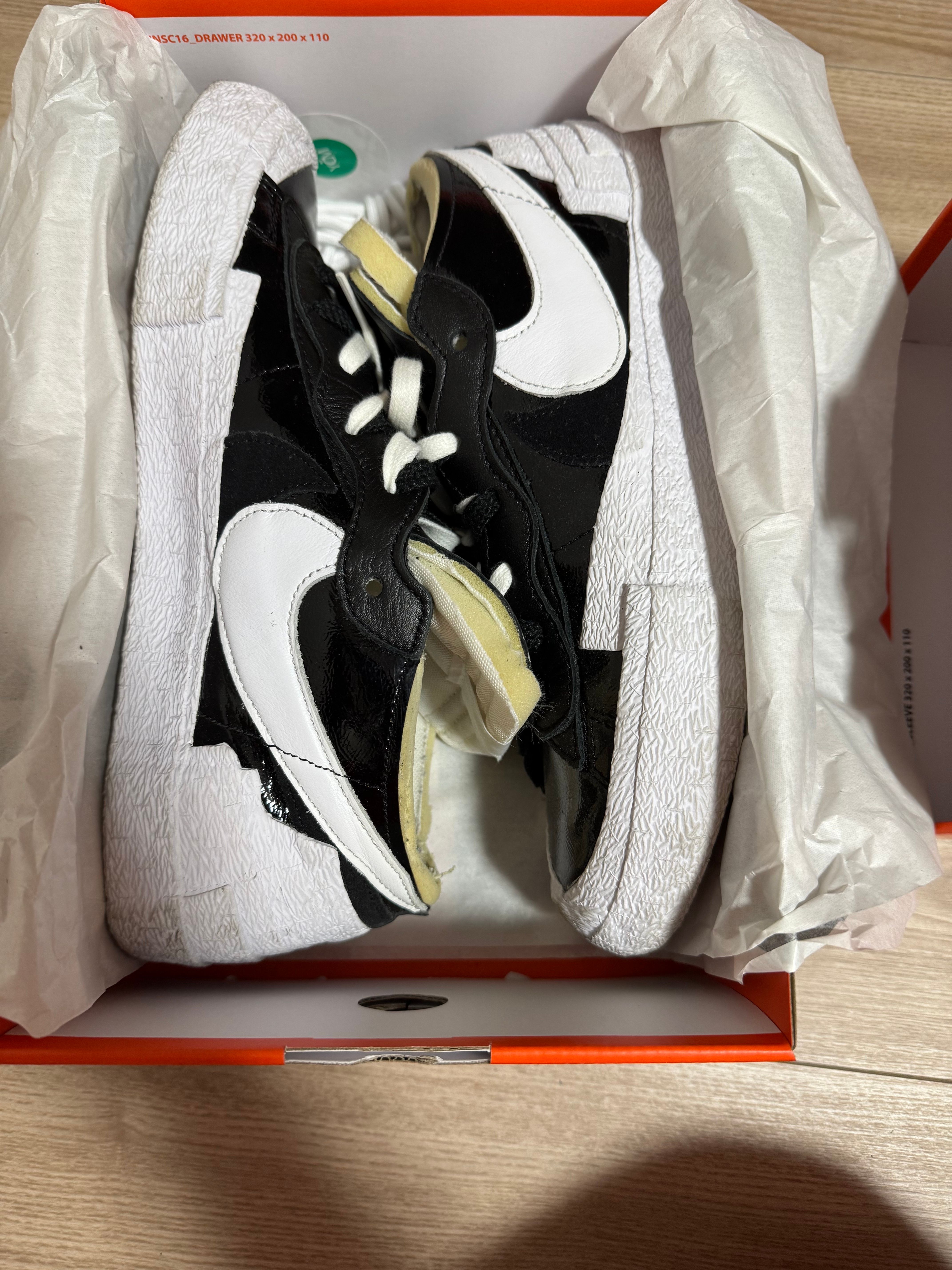 sacai × Nike Blazer Low "Black Patent Leather"