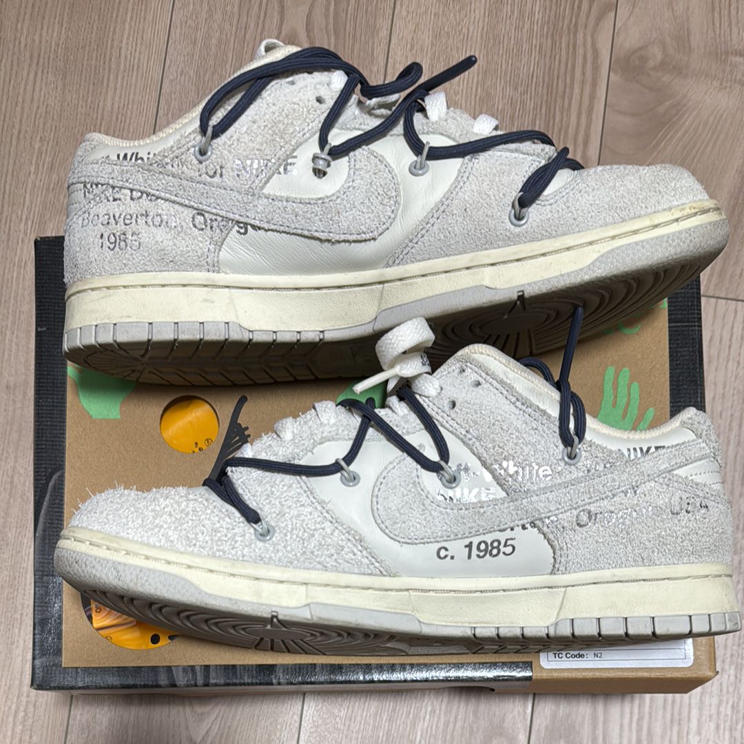 オフホワイト×ナイキダンクロー　セイル/ニュートラルグレー/グリッドアイアン DUNK LOW - スニーカーショップSKIT