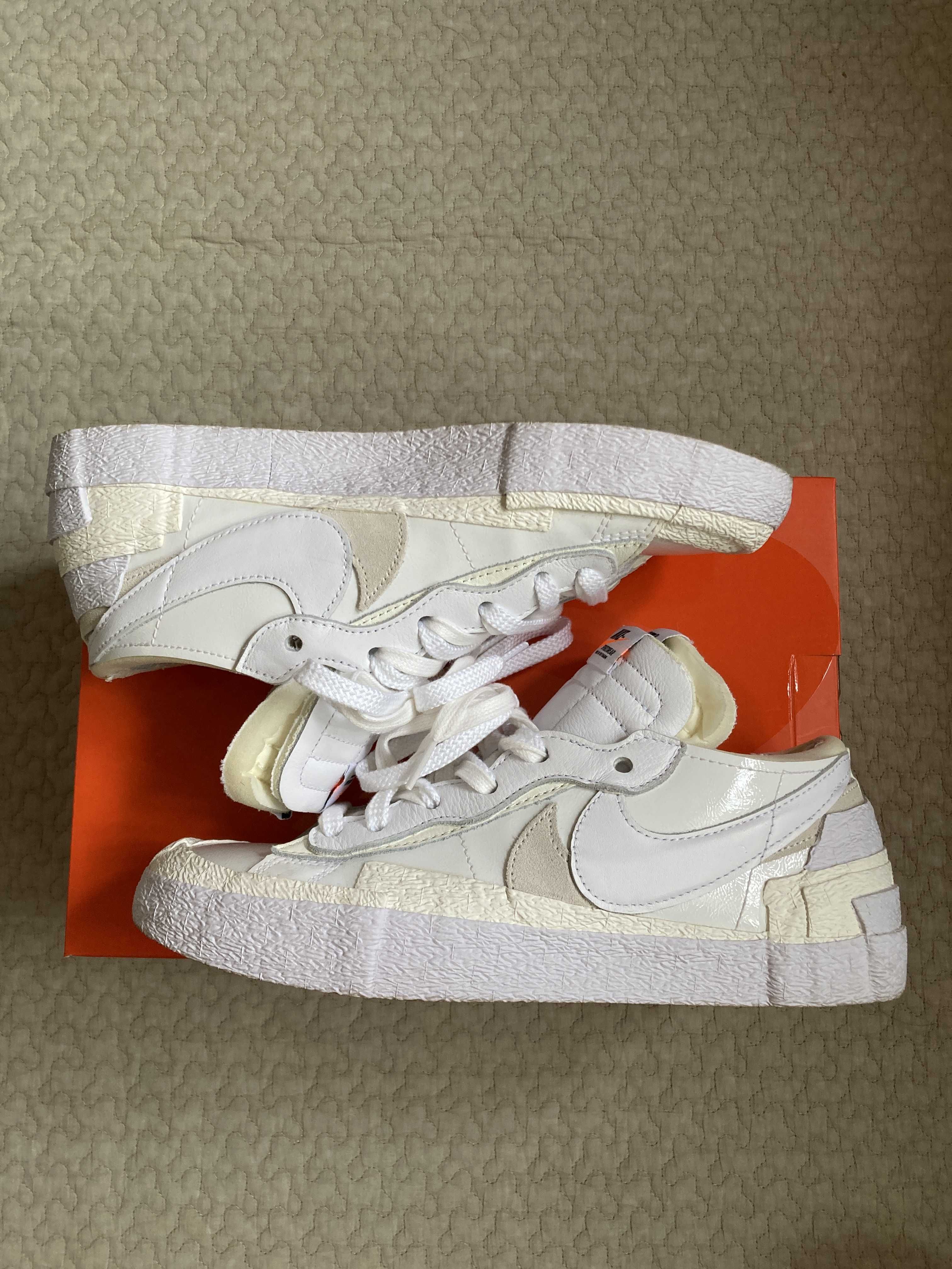 sacai × Nike Blazer Low "White Patent Leather"