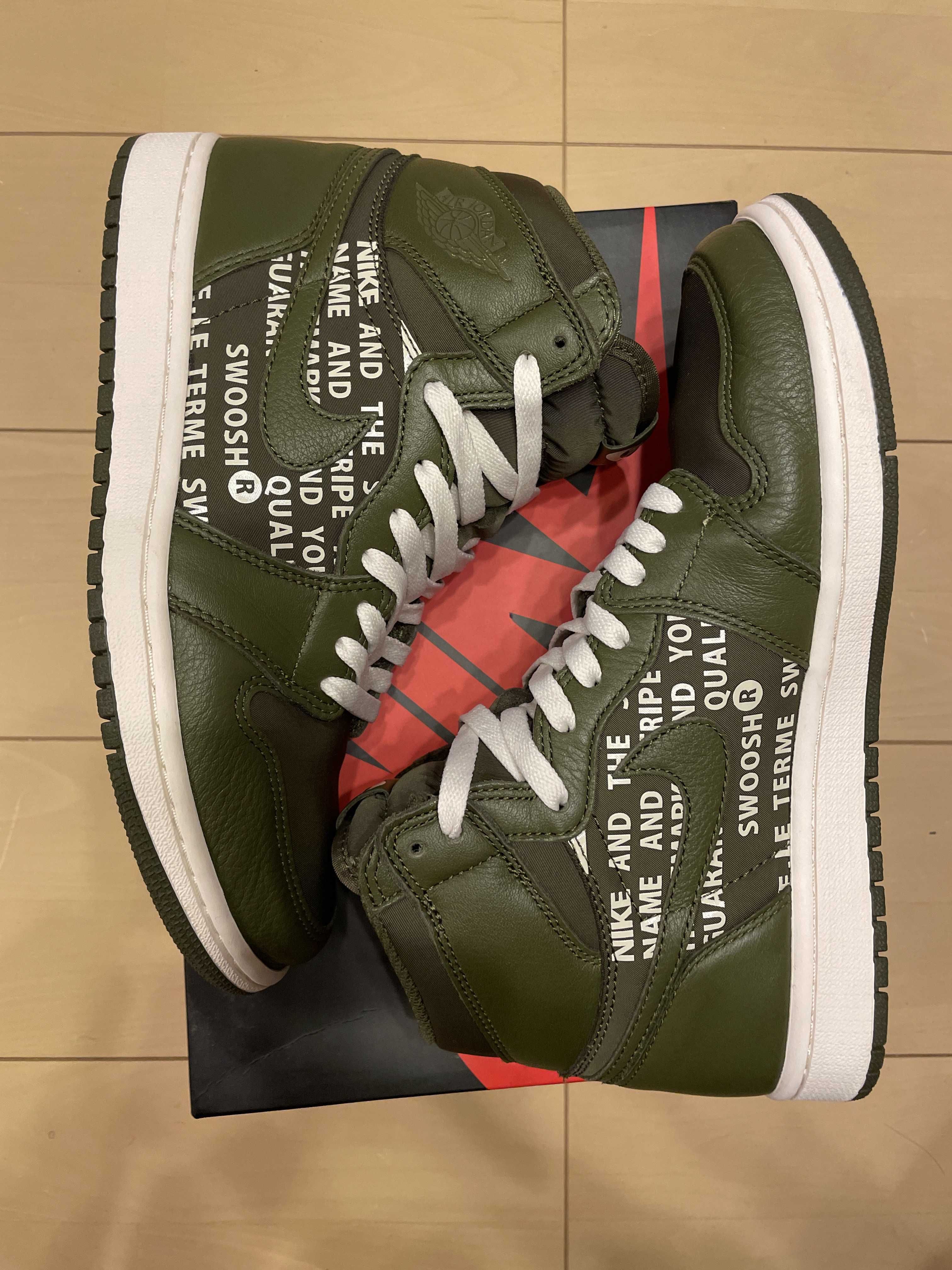 ナイキ エアジョーダン1 レトロ ハイ ダブル ストラップ オリーブ