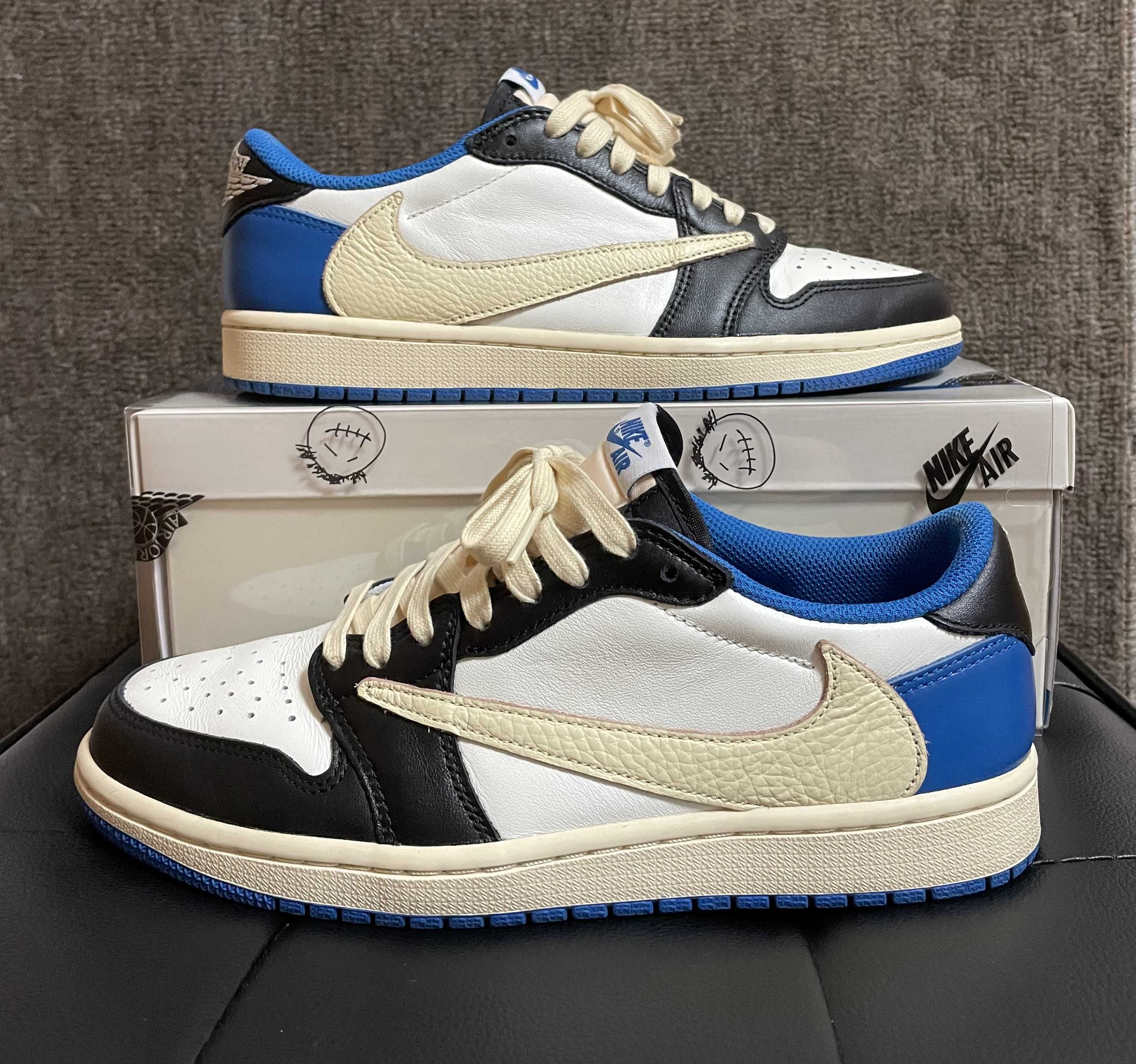 Travis Scott × fragment design × Nike Air Jordan 1 Low OG SP "Military Blue"