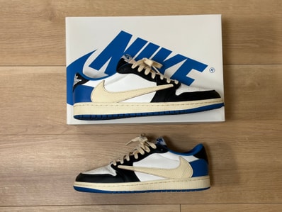 Travis Scott × fragment design × Nike Air Jordan 1 Low OG SP "Military Blue"