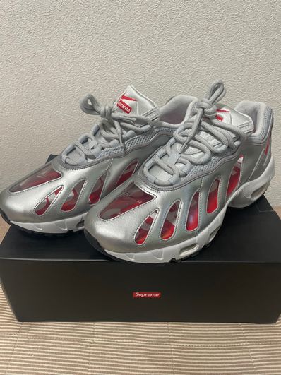 Supreme × Nike Air Max 96 "Metallic Silver/Speed Red/Clear"